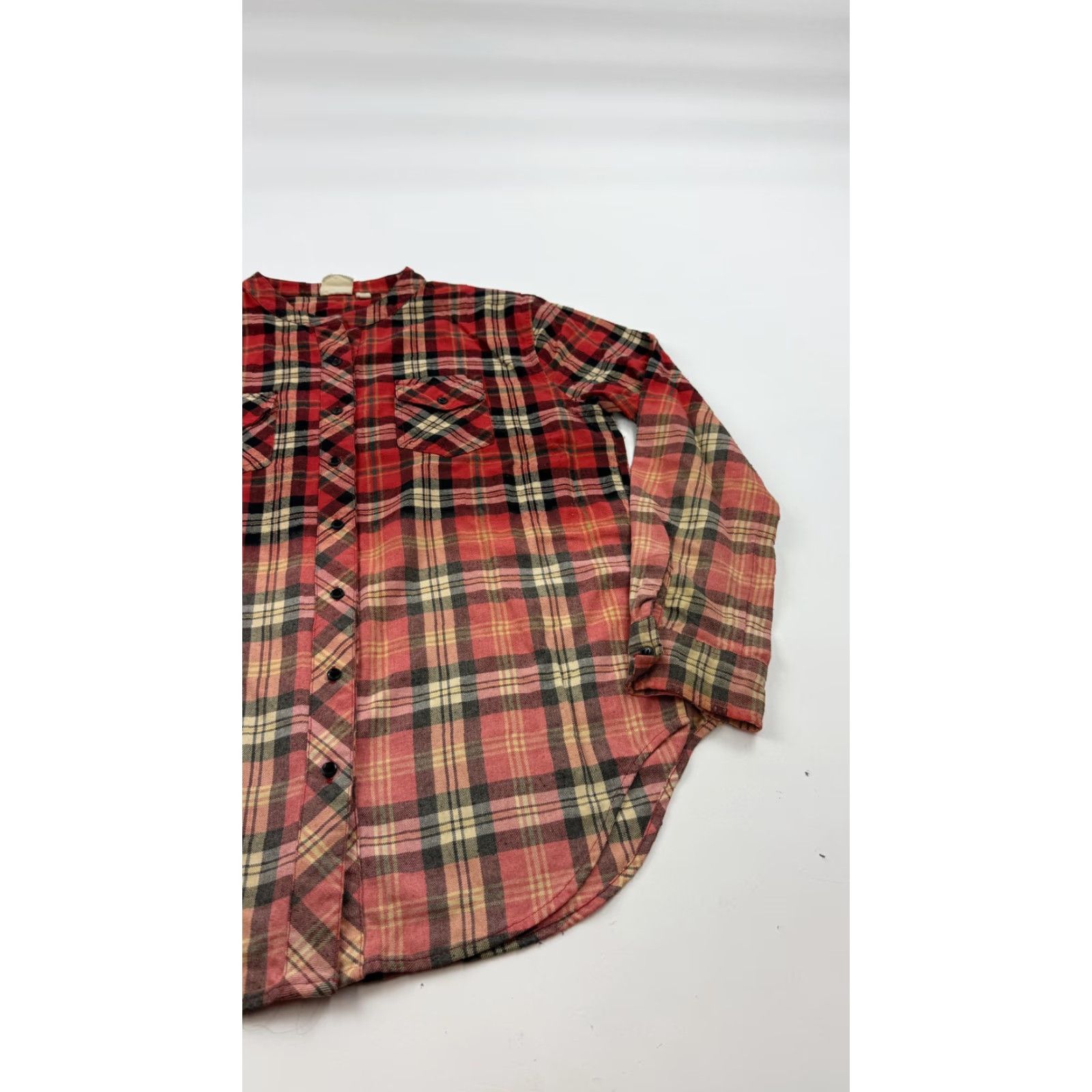 Z Supply VINTAGE Z SUPPLY Flannel Shirt Women’s Medium Red Plaid Band Collar Workwear Casual Adult M Red Plaid Mens? Size M / US 6-8 / IT 42-44 - 3 Thumbnail