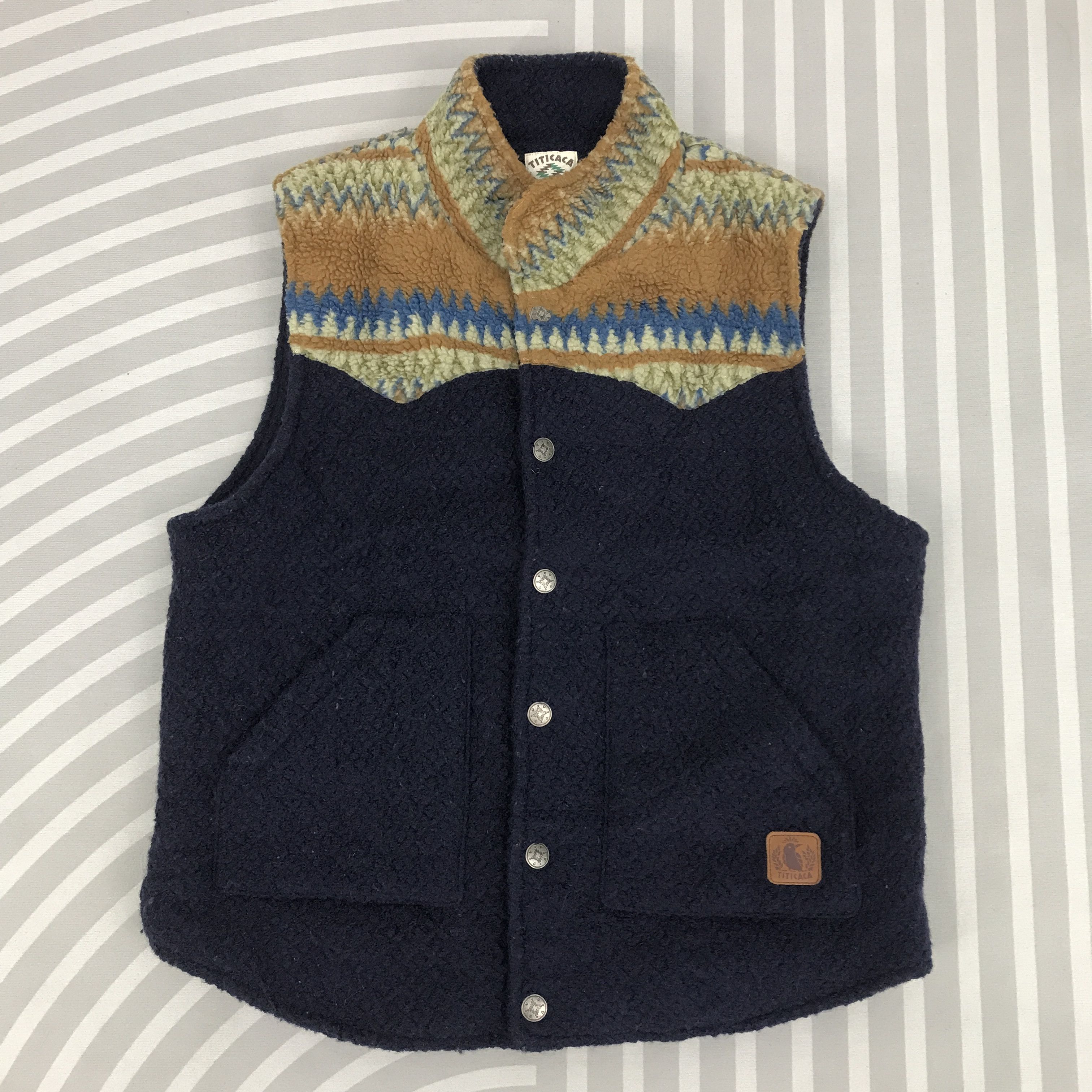 Japanese Brand × Vintage Vintage Titicaca Navajo design wool vast Jacket Size US L / EU 52-54 / 3 - 1 Thumbnail