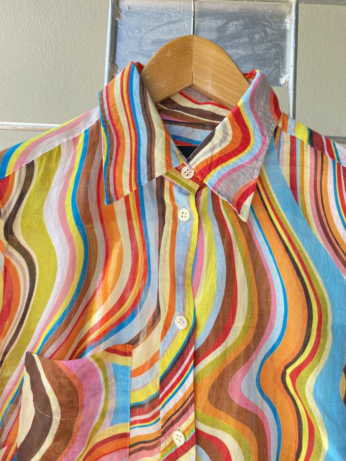 Paul Smith Paul Smith BLACK Multicolor Psychedelic Wave Shirt Size S / US 4 / IT 40 - 3 Thumbnail