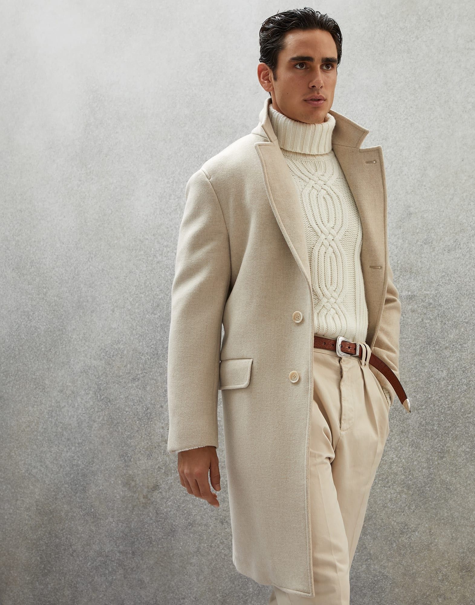 Brunello Cucinelli o1w1db10225 Overcoat in Beige Size US M / EU 48-50 / 2 - 4 Thumbnail
