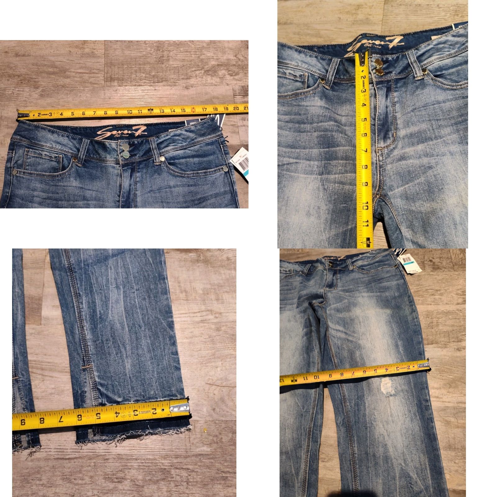 7 For All Mankind 7 For All Mankind Women's Lobo Skinny Jeans Size 16 Distressed Blue Denim Mid Rise 30 in Inseam Size 26" / US 2 / IT 38 - 8 Thumbnail