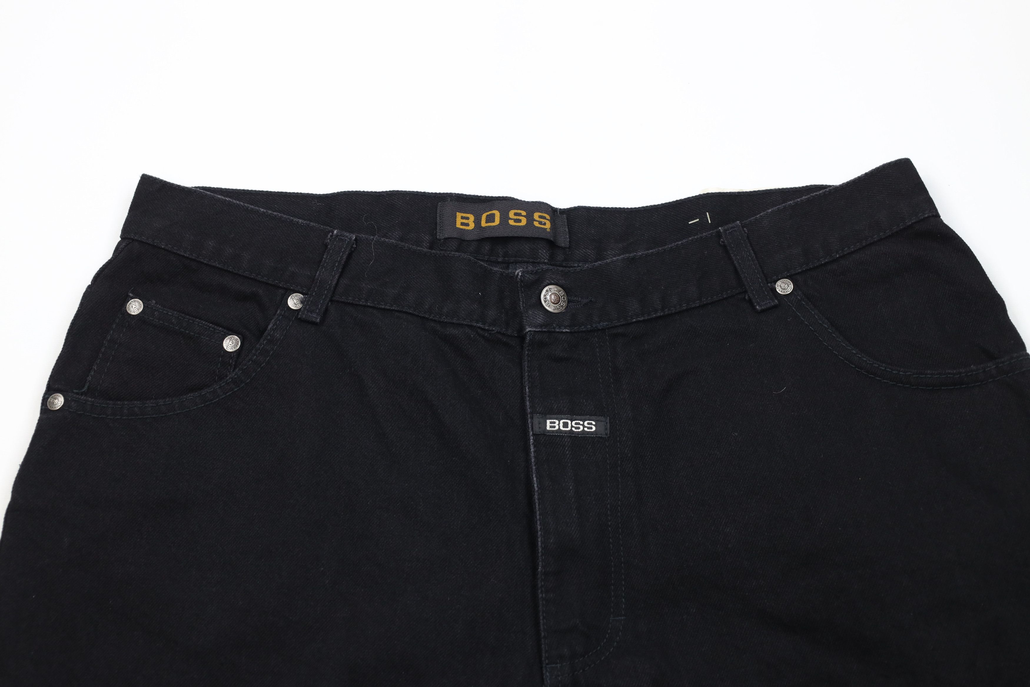 Vintage Deadstock Vintage 90s Boss Baggy Fit Denim Shorts Black USA Size US 40 / EU 56 - 2 Thumbnail