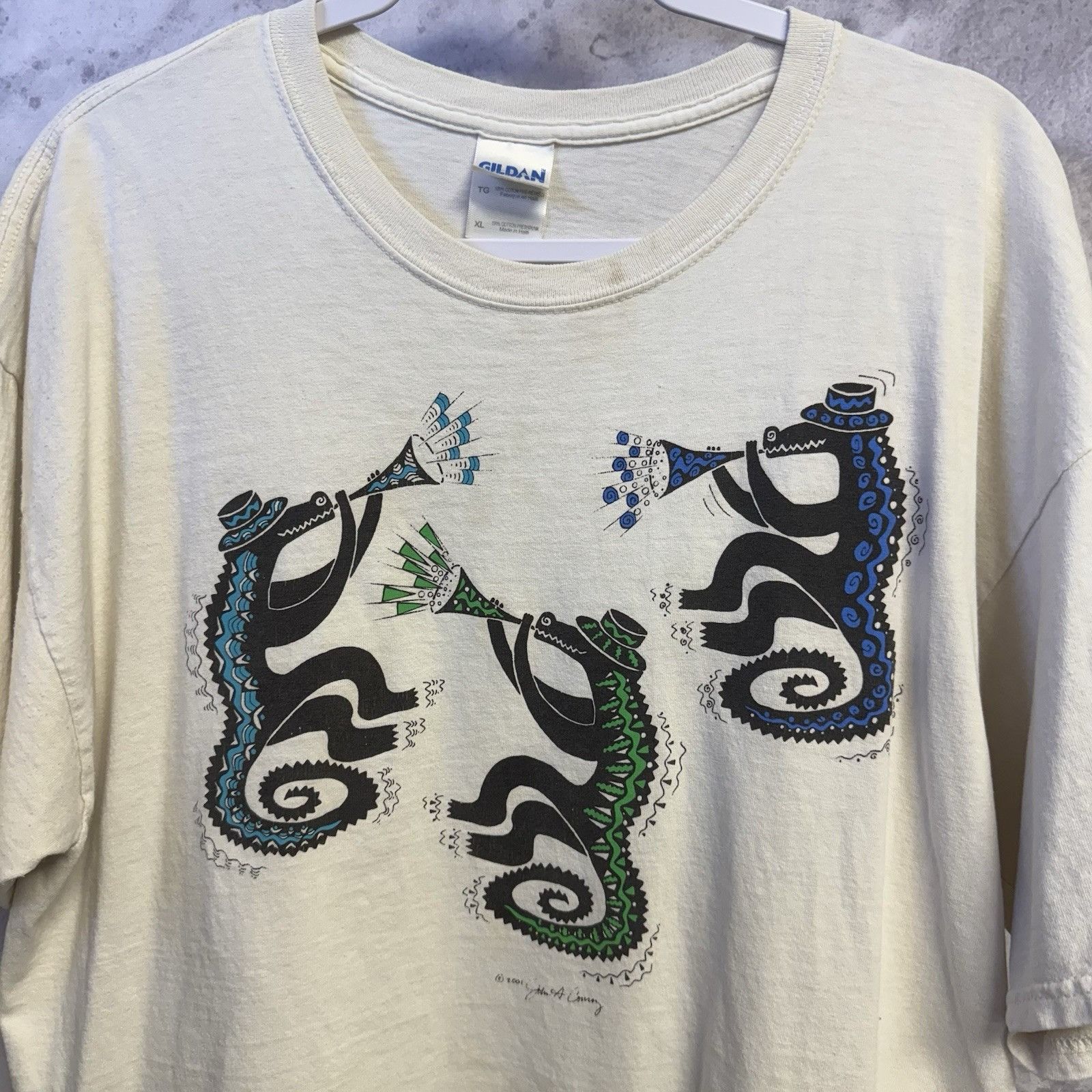 Vintage Vintage Y2K Alligator Art T Shirt Mens XL White Short Sleeve Size US XL / EU 56 / 4 - 1 Thumbnail