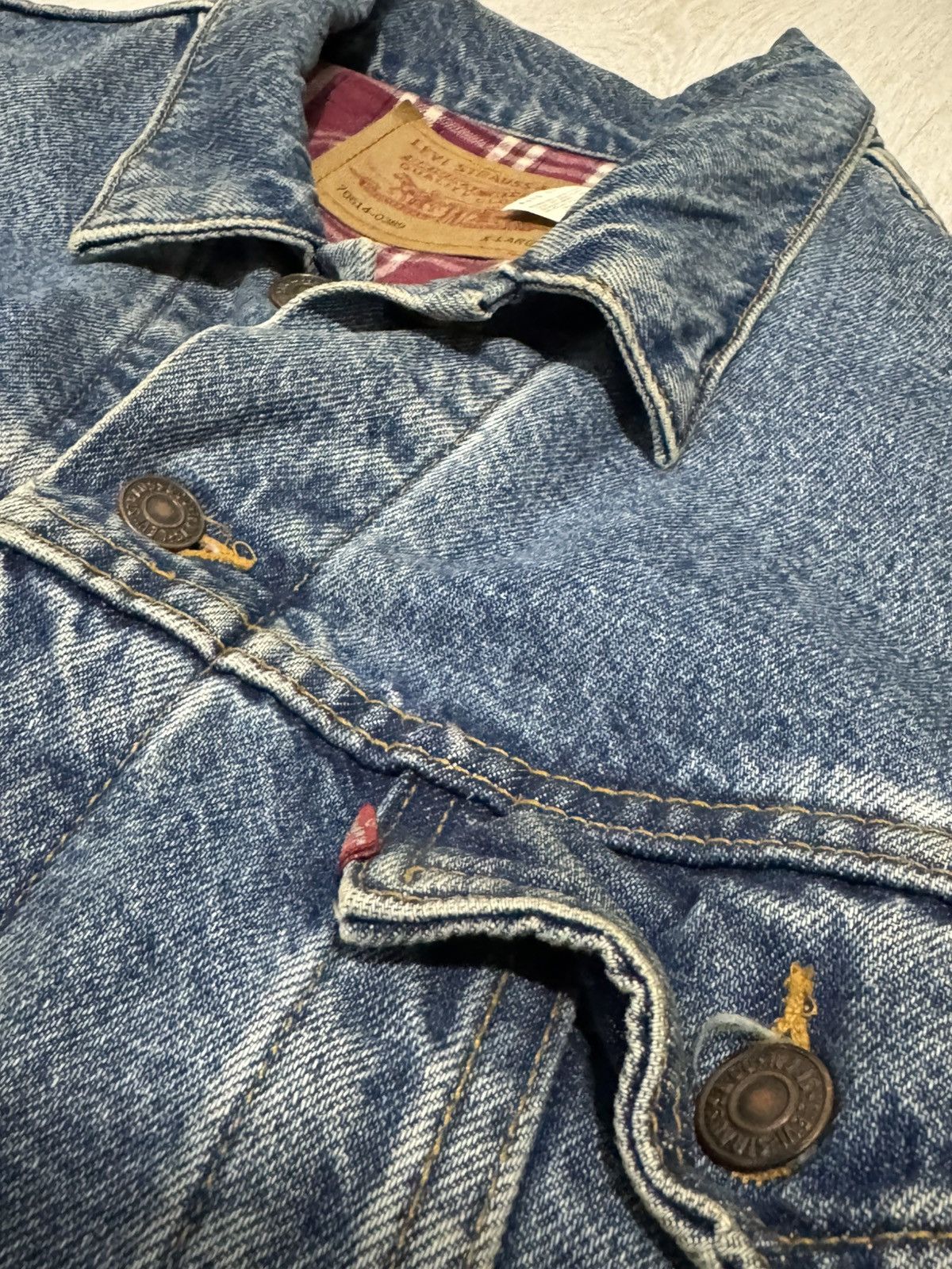Levi's × Levi's Vintage Clothing vintage denim stuffed levi’s jacket made in 90s XL Size US XL / EU 56 / 4 - 3 Thumbnail