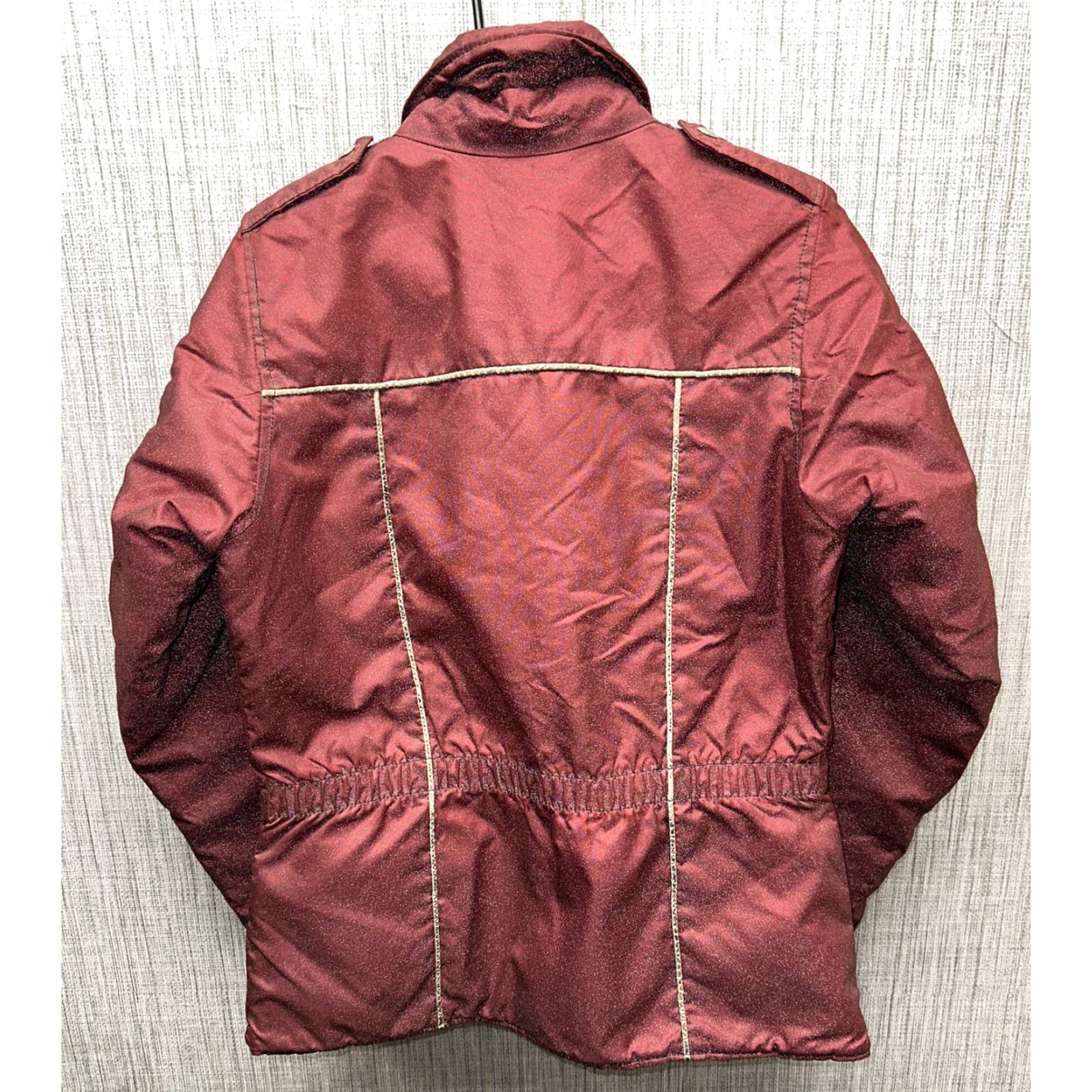 Vintage Tour Rider Womens Red Full Zip Jacket Size 14 Casual Regular Woman Red Solid Basic Jacket Fall Winter Size XL / US 12-14 / IT 48-50 - 5 Thumbnail