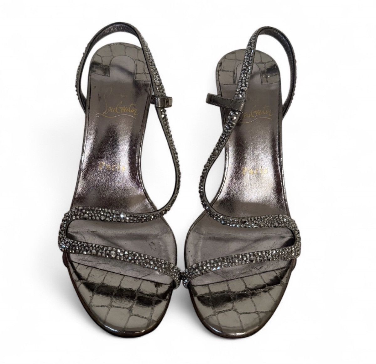 Christian Louboutin Christian Louboutin Rhinestone Metallic Heel Sandals Size US 8.5 / IT 38.5 - 4 Thumbnail