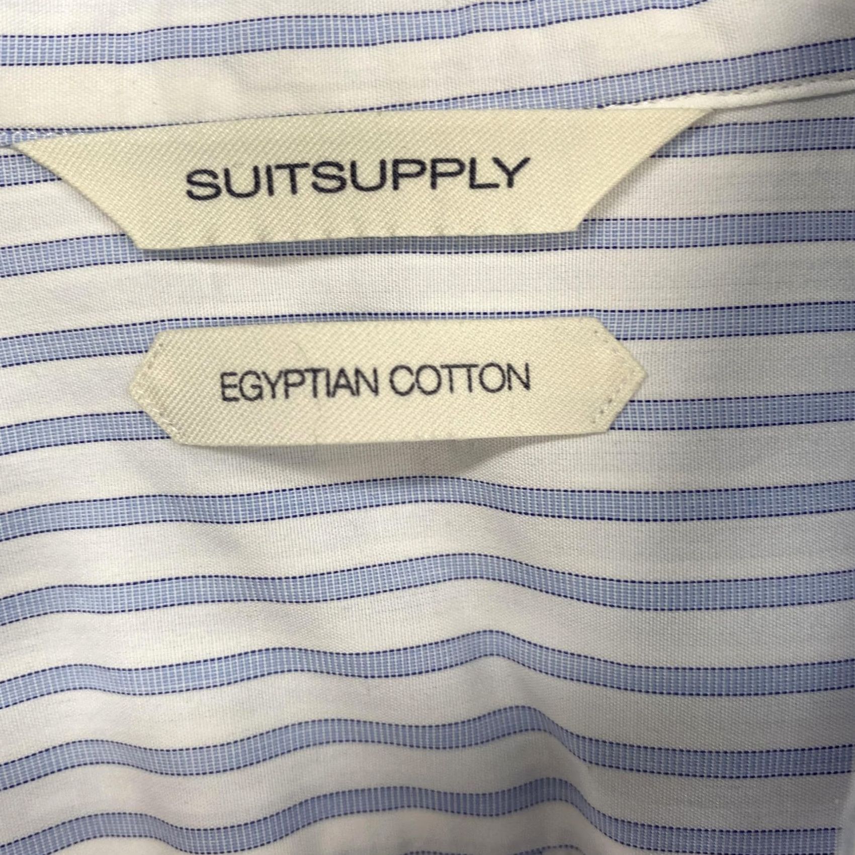 Suitsupply Suitsupply Dress Shirt Mens 15.5 Slim Fit Striped Egyptian Cotton Long Sleeve 39 Size 42R - 6 Thumbnail