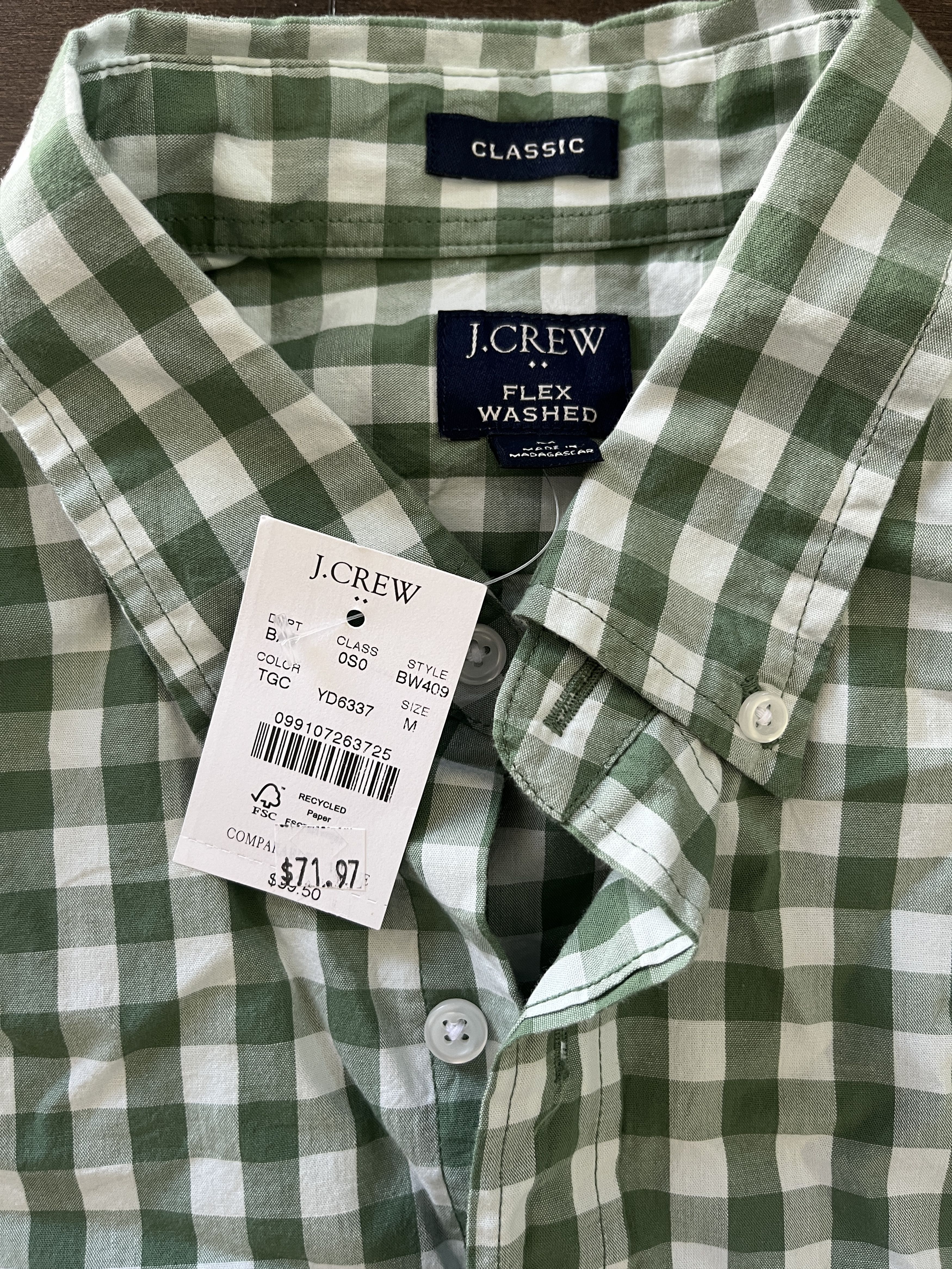 J.Crew Flex Washed Classic Checker Shirt Size US M / EU 48-50 / 2 - 1 Thumbnail