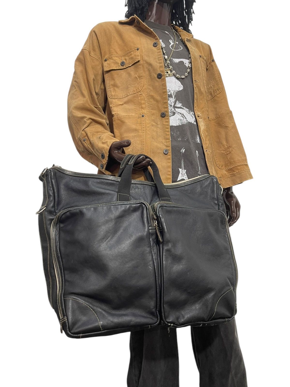 Genuine Leather Full Leather Nasimo Duffle Travel Bag 1🟩9 Size ONE SIZE - 5 Thumbnail