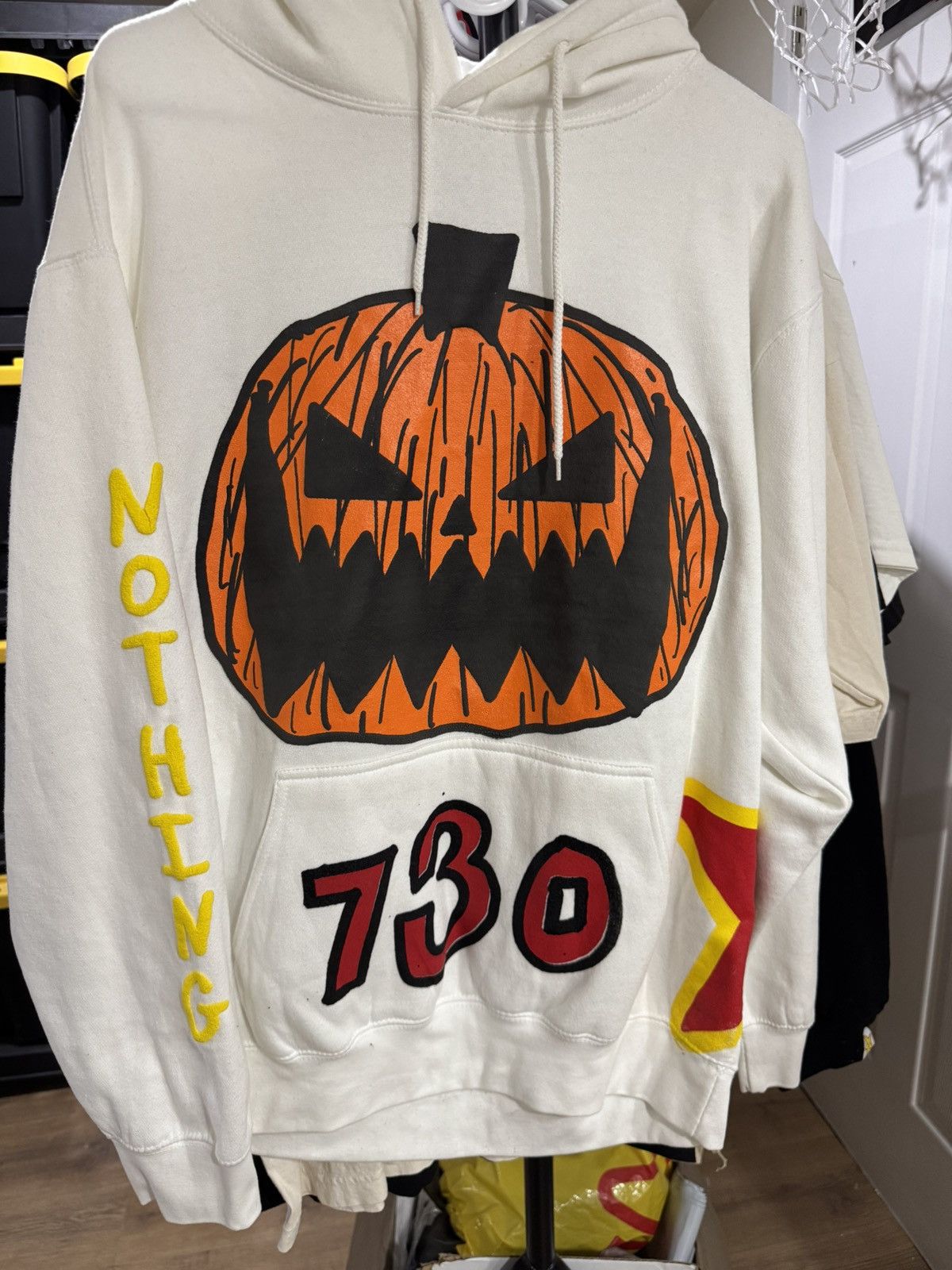 Asspizza Pumpkin Face Nothing Matters Hoodie White 2022