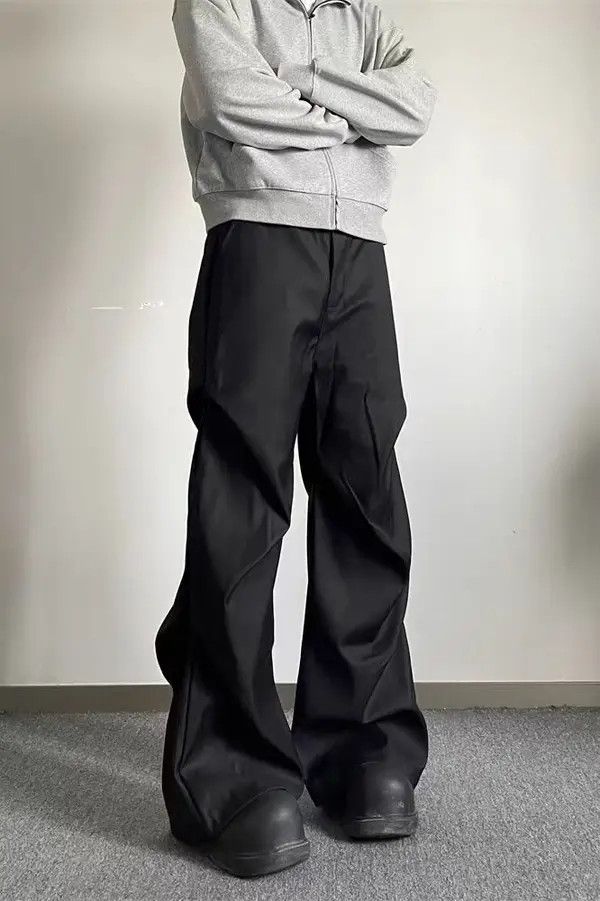 Japanese Brand VIBE Pleated micro flare loose casual suit trousers Size US 32 / EU 48 - 6 Thumbnail