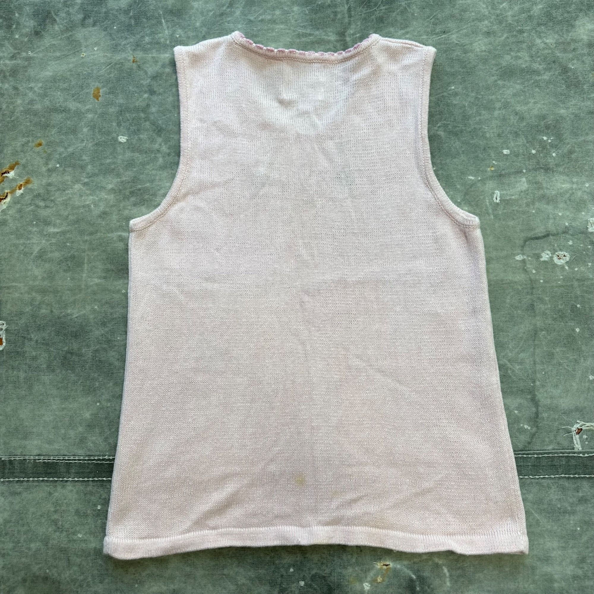 Vintage Vintage Y2K Flower Rose Embroidered Sleeveless Knit Sweater Size M / US 6-8 / IT 42-44 - 4 Thumbnail