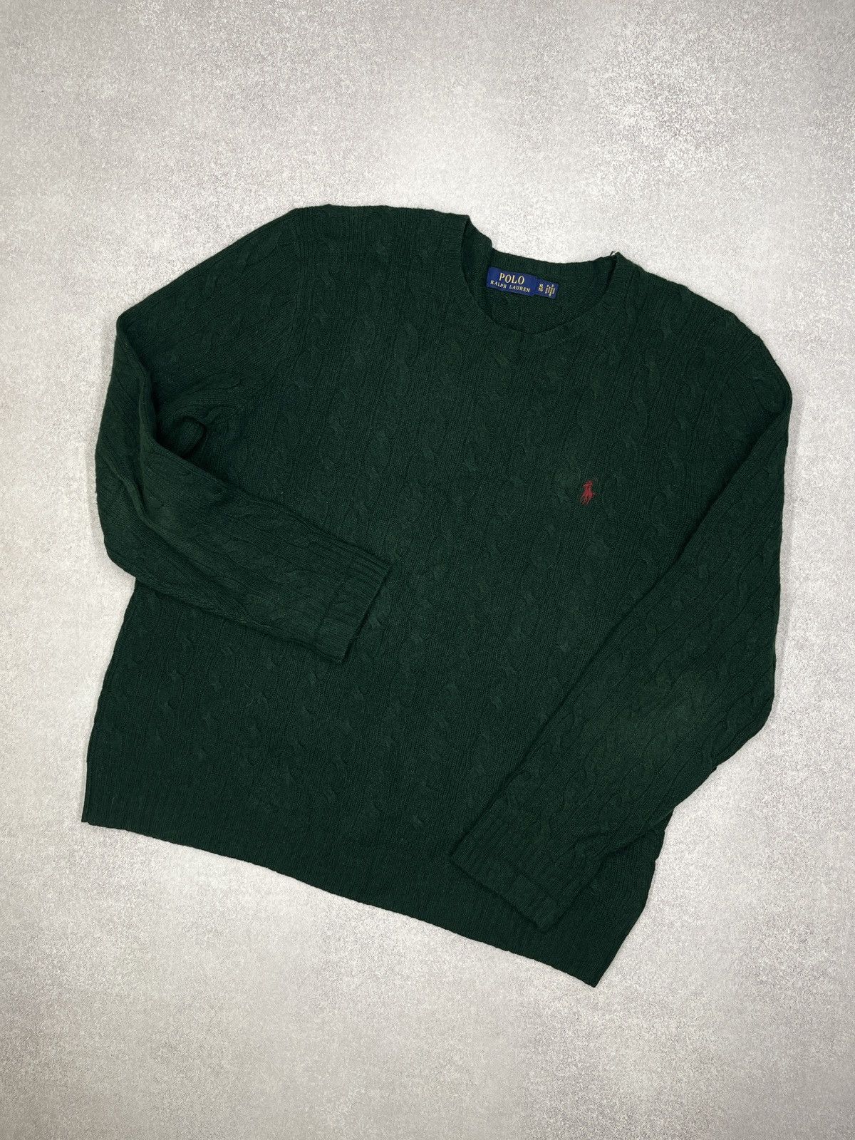 Polo Ralph Lauren Mens Polo Ralph Lauren Knitted Sweater Green Y2K Rugby Size US XL / EU 56 / 4 - 1 Thumbnail
