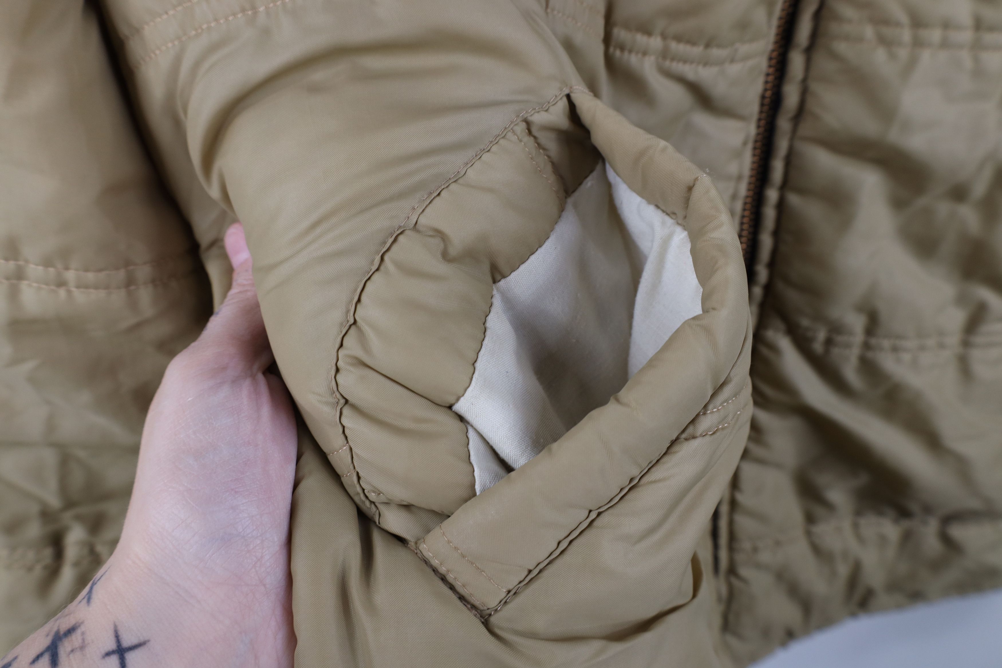 Vintage Vintage 70s Streetwear Insulated Puffer Jacket Coat Beige Size US XL / EU 56 / 4 - 4 Thumbnail