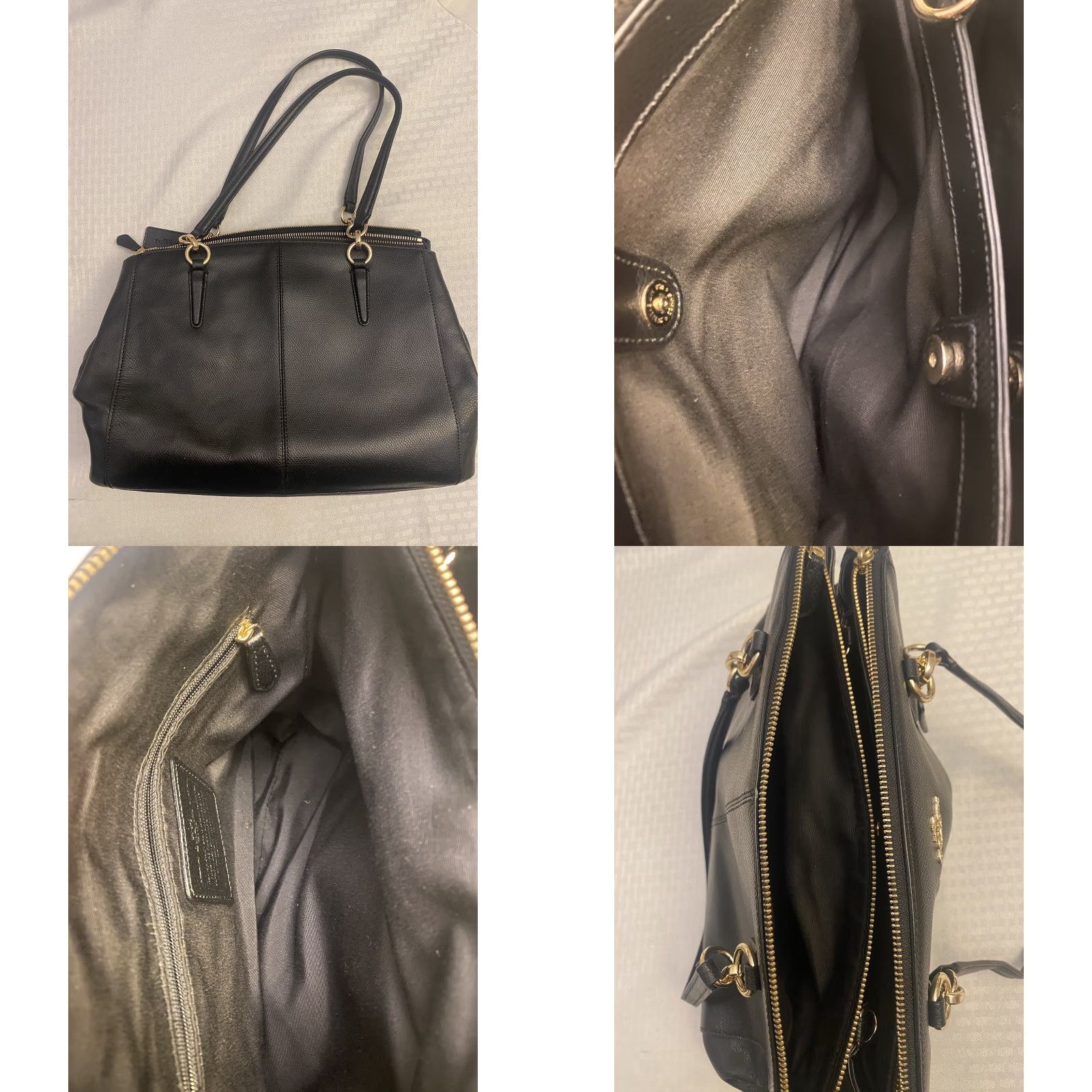 Coach VINTAGE? COACH Leather Double Zip Shoulder Bag Black Size ONE SIZE - 8 Thumbnail