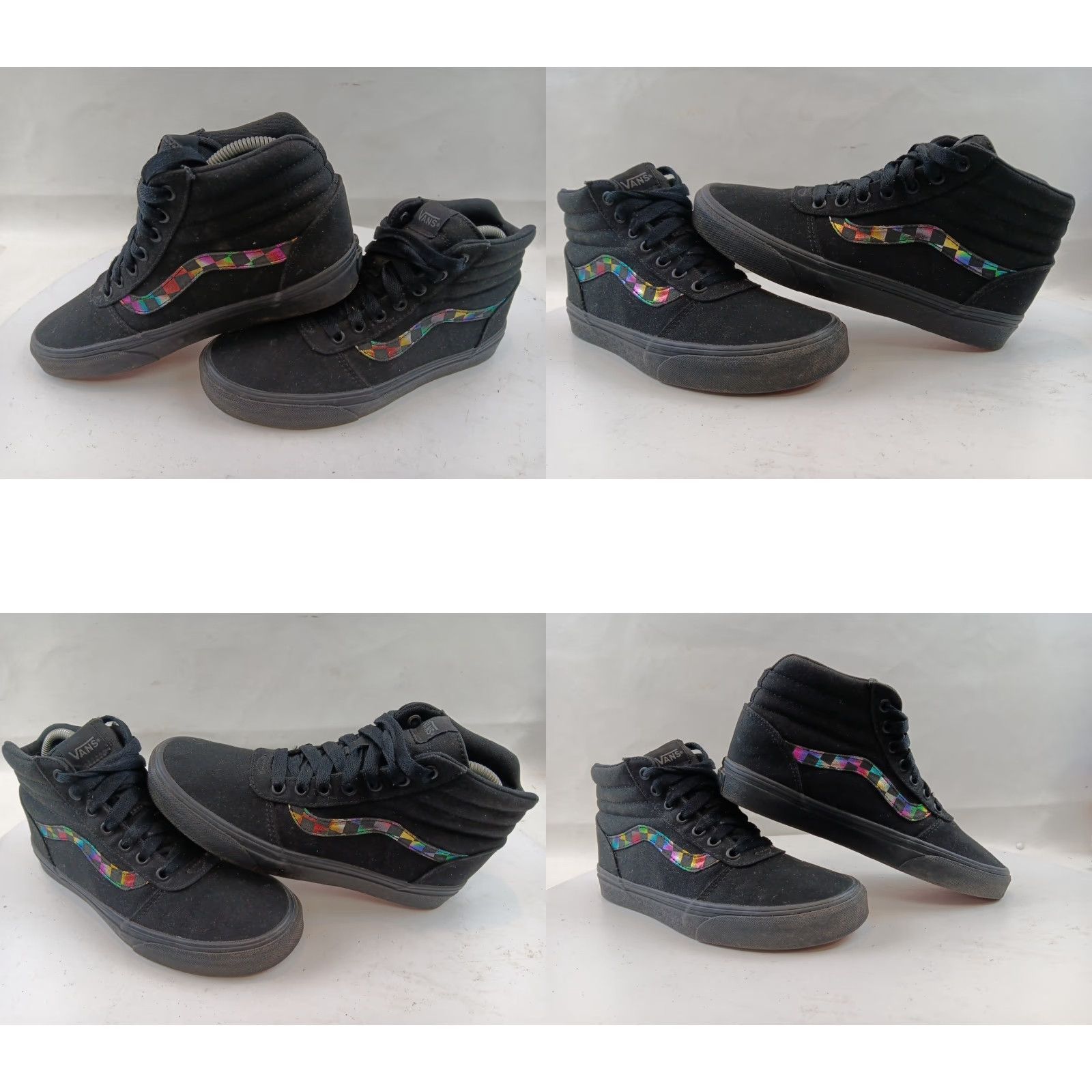 Vans VANS Ward Iridescent Check Shoes Women's Size 8 Black Multicolor Hi Top Skate Shoe Size M / US 6-8 / IT 42-44 - 10 Thumbnail
