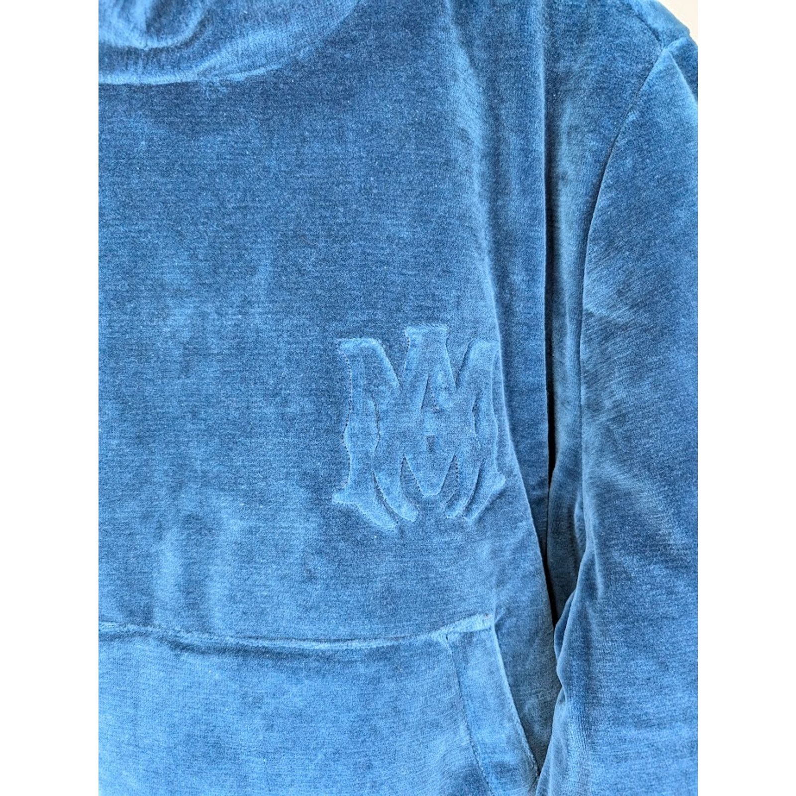 Amiri o1rshd1 Velour Hoodie in Blue Size US XL / EU 56 / 4 - 4 Thumbnail