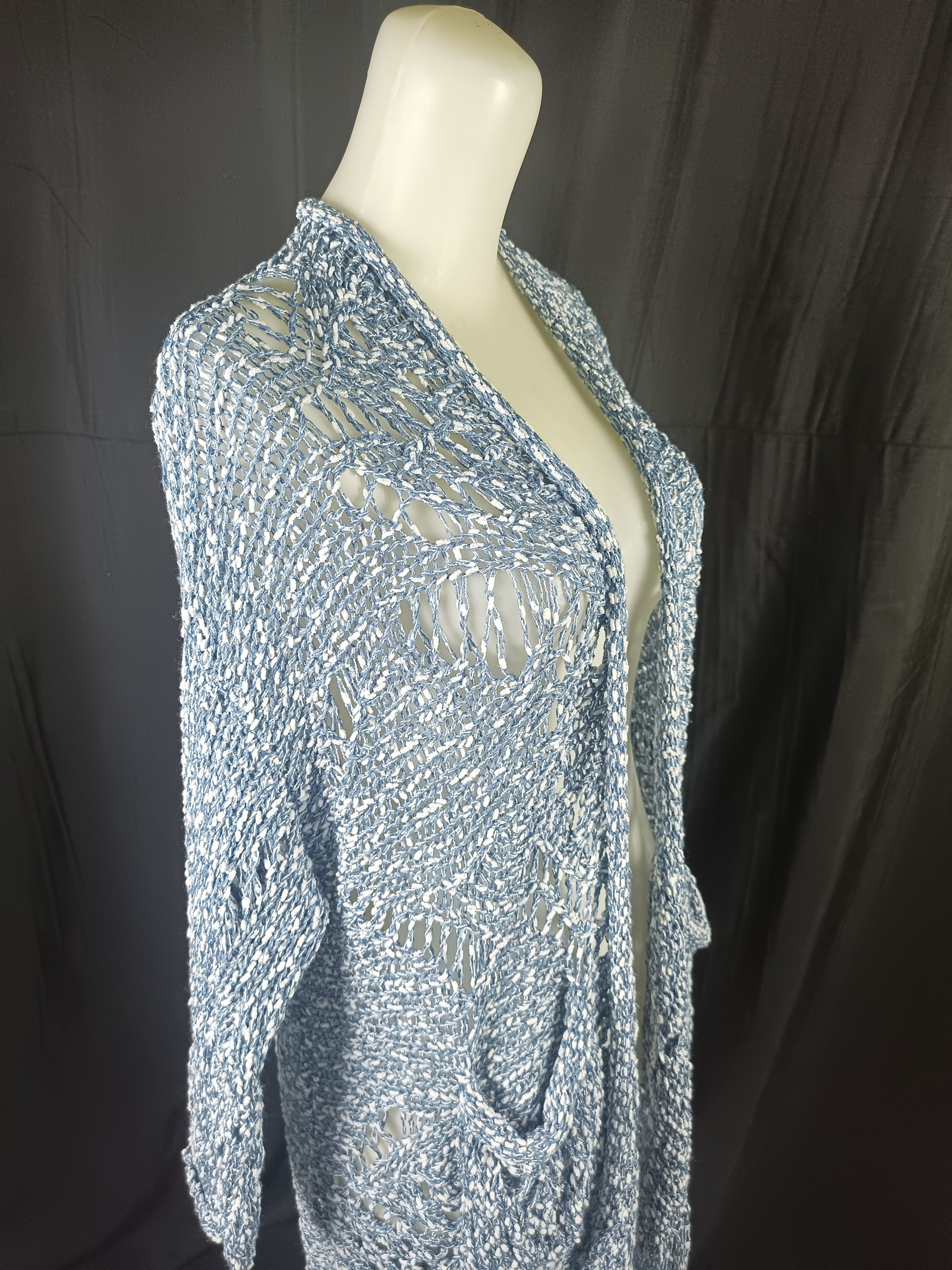 Other A.P Design Fashion Distressed Tassel Cable Knit Cardigan Size L / US 10 / IT 46 - 21 Thumbnail