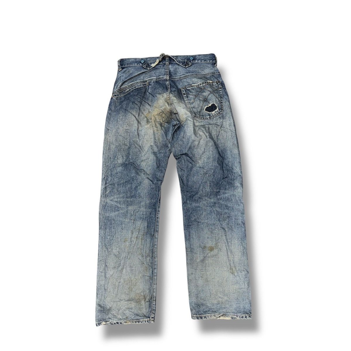 Japanese Brand × Sifury Sifury distress and dirty buckle back jeans Size US 35 - 9 Thumbnail