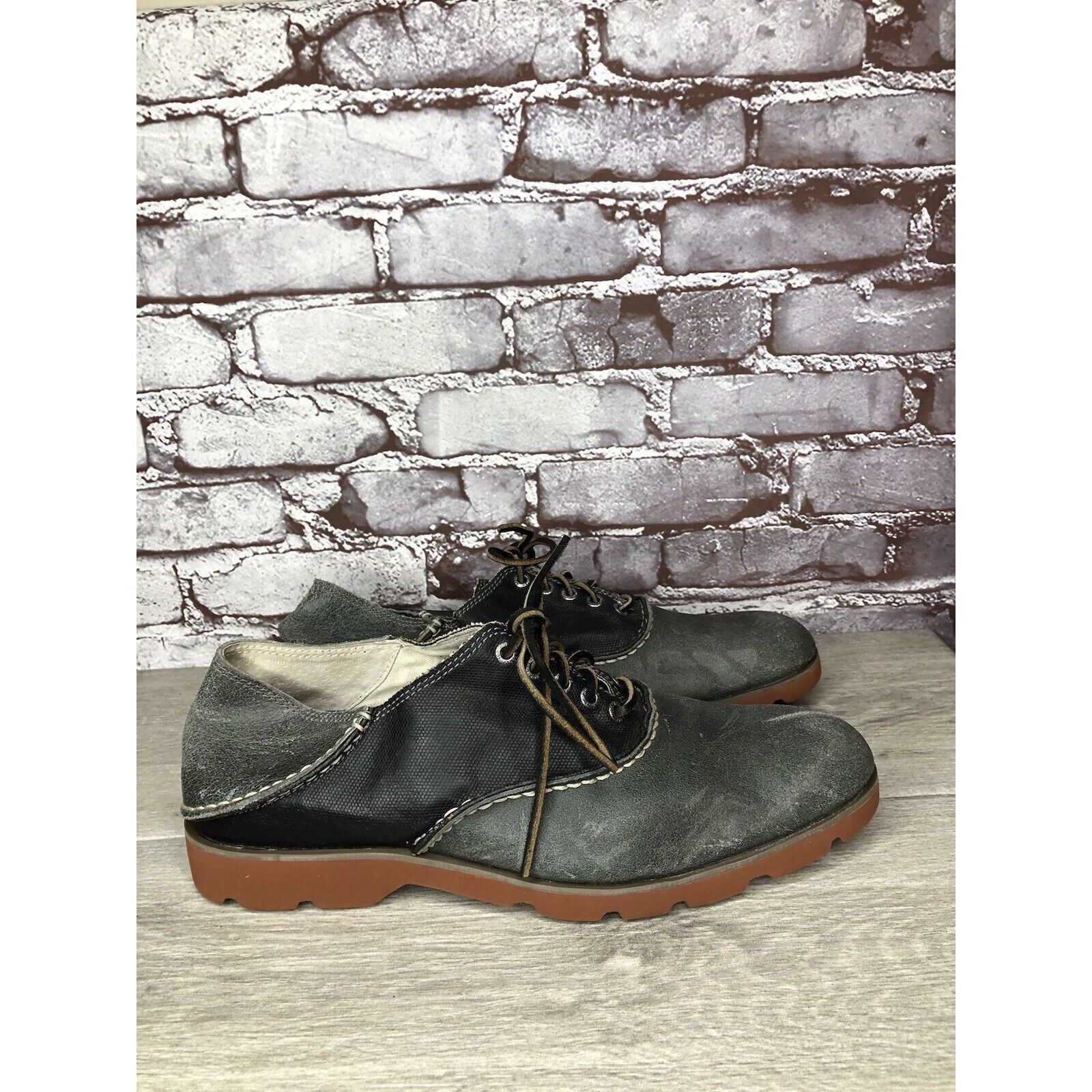 Sperry Sperry Top Sider Gray Black Leather Oxfords Lace Up Shoes Me Size US 11.5 / EU 44-45 - 3 Thumbnail
