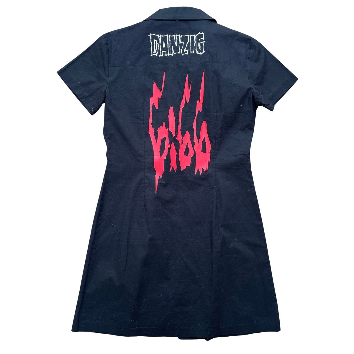 Band Tees × Bravado × Vintage Vintage Glenn Danzig Skull Button Up Work Dress Size Medium Size M / US 6-8 / IT 42-44 - 1 Thumbnail