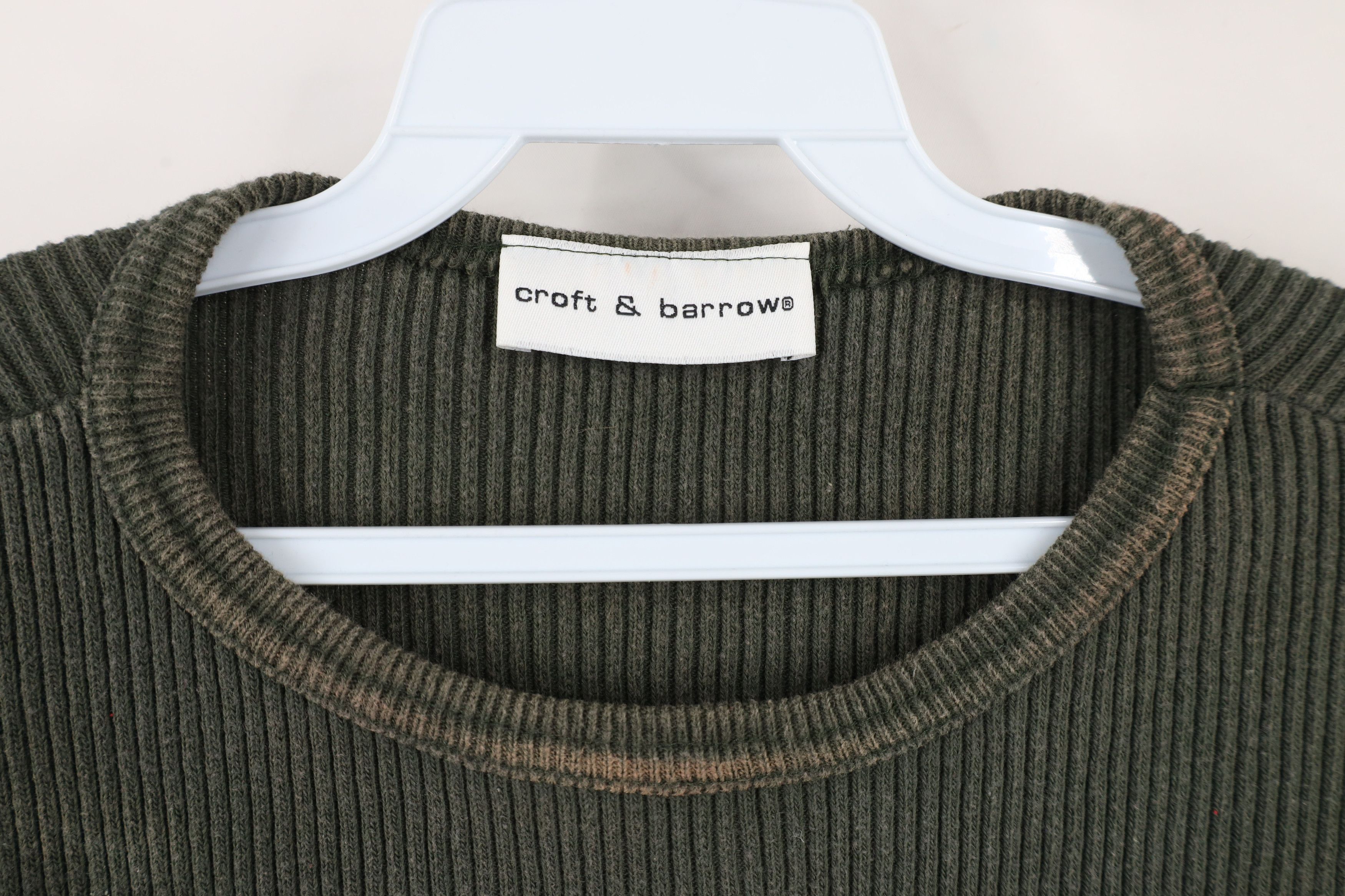 Vintage Vintage 90s Streetwear Cropped Ribbed Knit T-Shirt Green Size L / US 10 / IT 46 - 7 Thumbnail