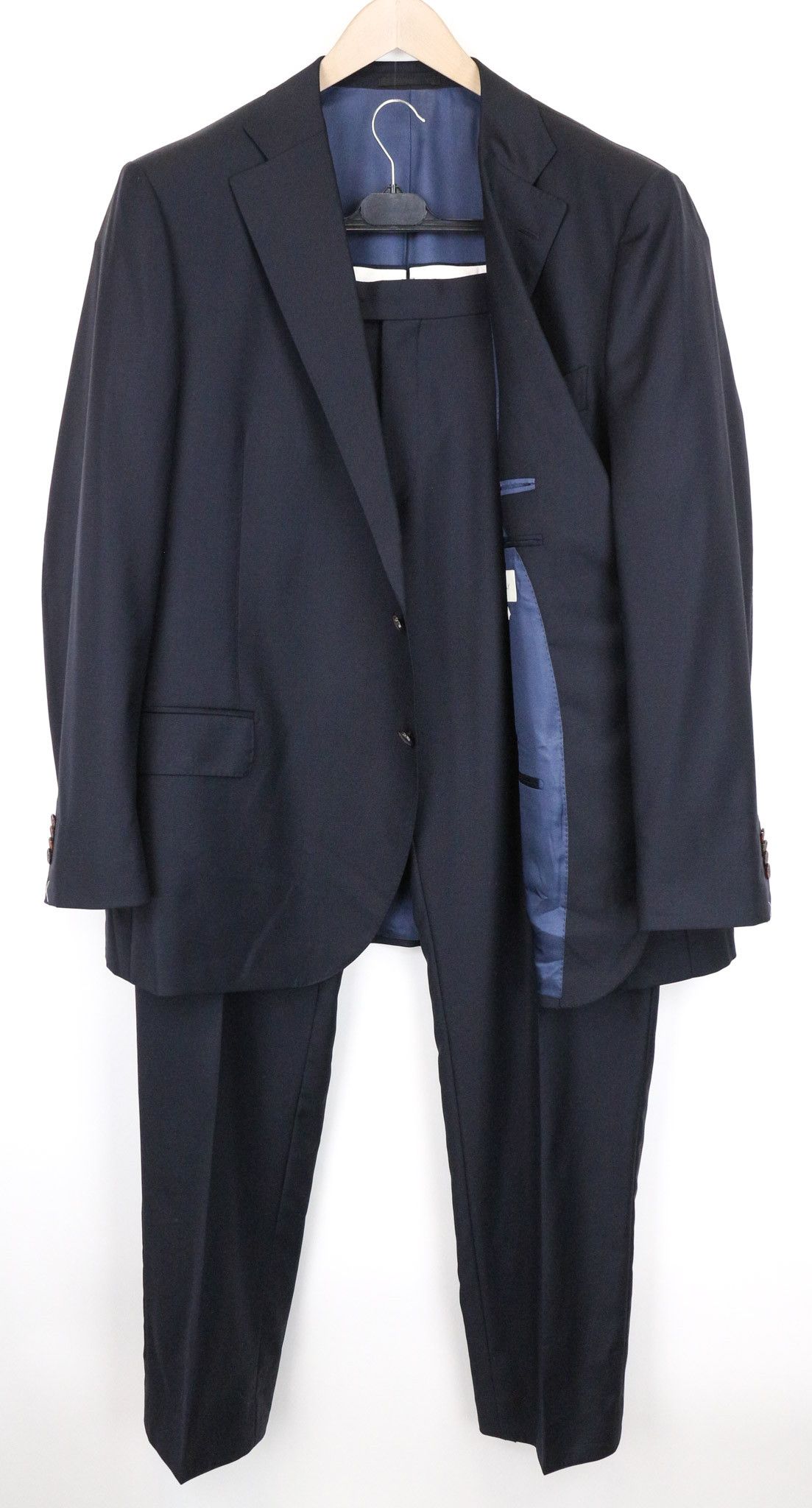 Suitsupply LAZIO UK54R Blue Wool Melange Slim Suit 75230 Size 54R - 1 Thumbnail