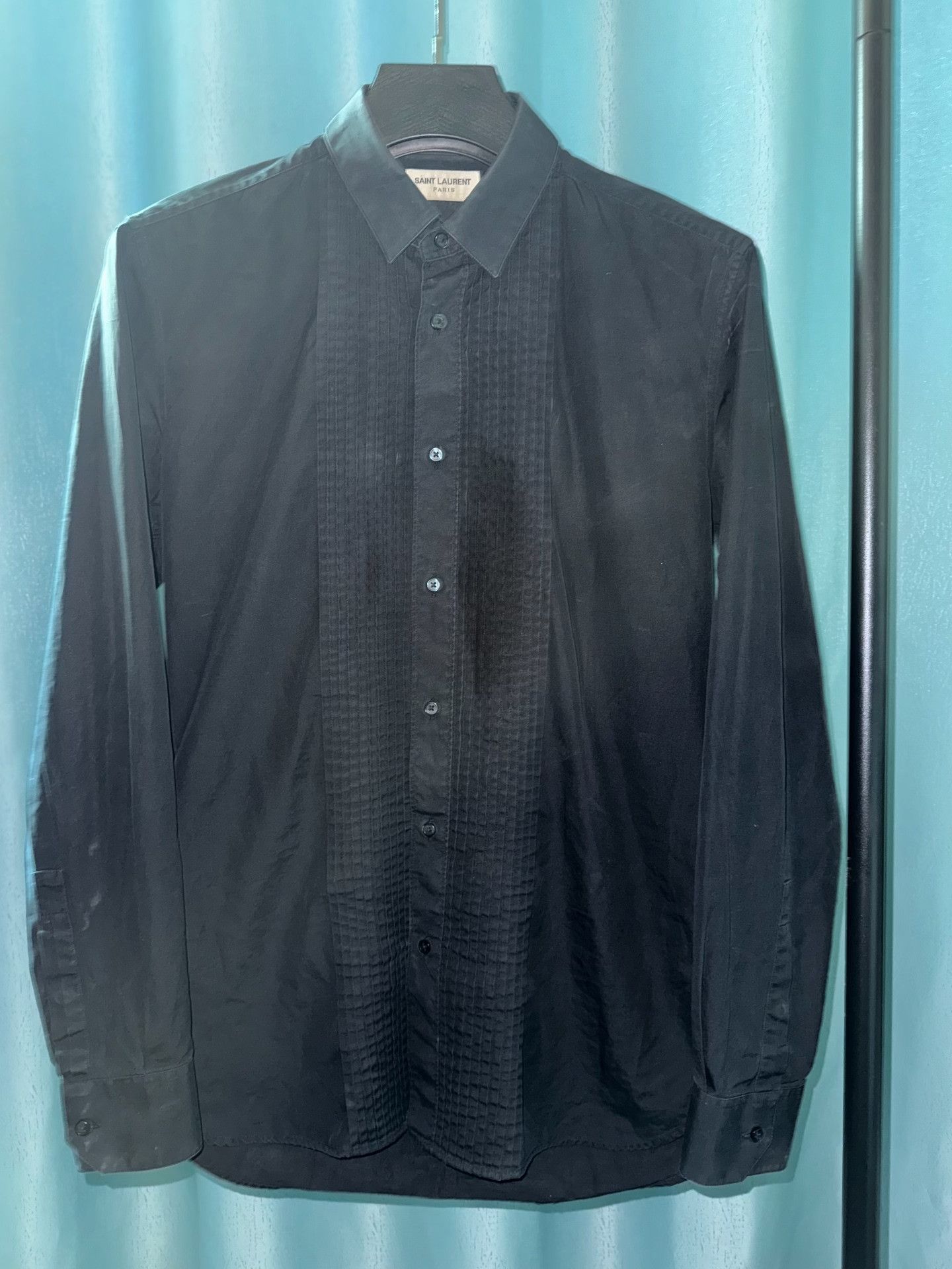 Saint Laurent Paris Saint Laurent 15FW Silk Pleated Shirt Size US XXS / EU 40 - 1 Thumbnail