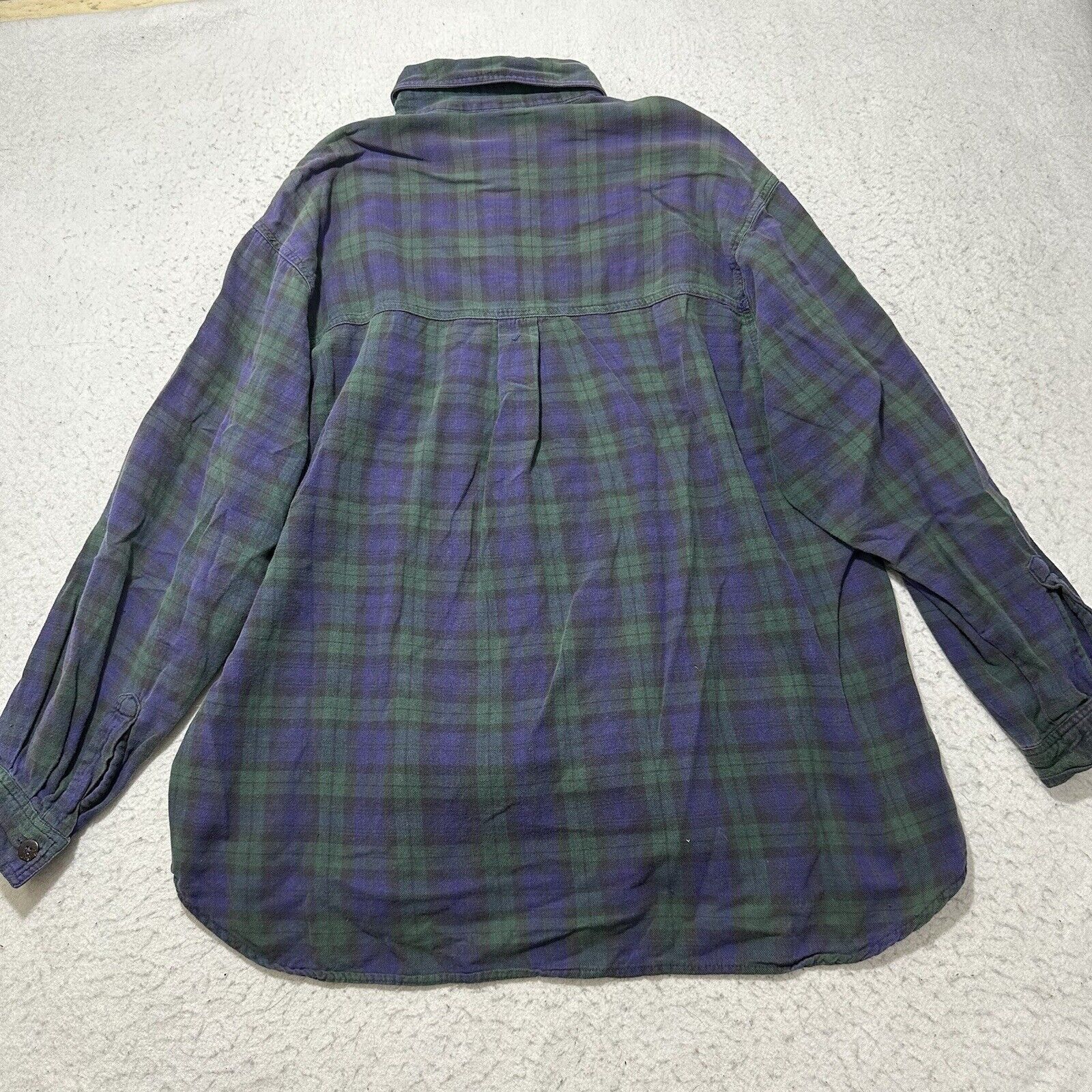 Chicos Chico's Design Large Button Up Shirt Blue Green Plaid Stripe Size L / US 10 / IT 46 - 9 Thumbnail