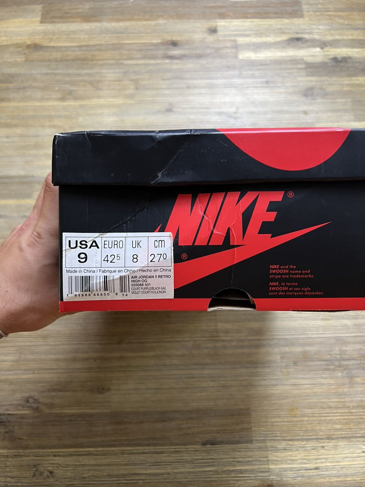 Nike Air Jordan 1 Retro High OG "Court Purple" taglia 42 Size US 9 / EU 42 - 10 Thumbnail
