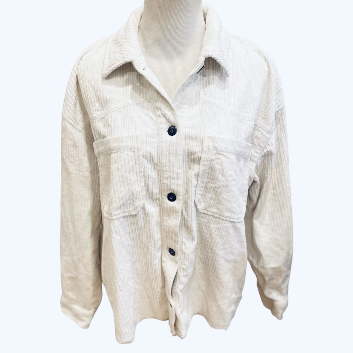 Zara Zara Corduroy Oversized Winter White Shacket Jacket M Size M / US 6-8 / IT 42-44 - 6 Thumbnail