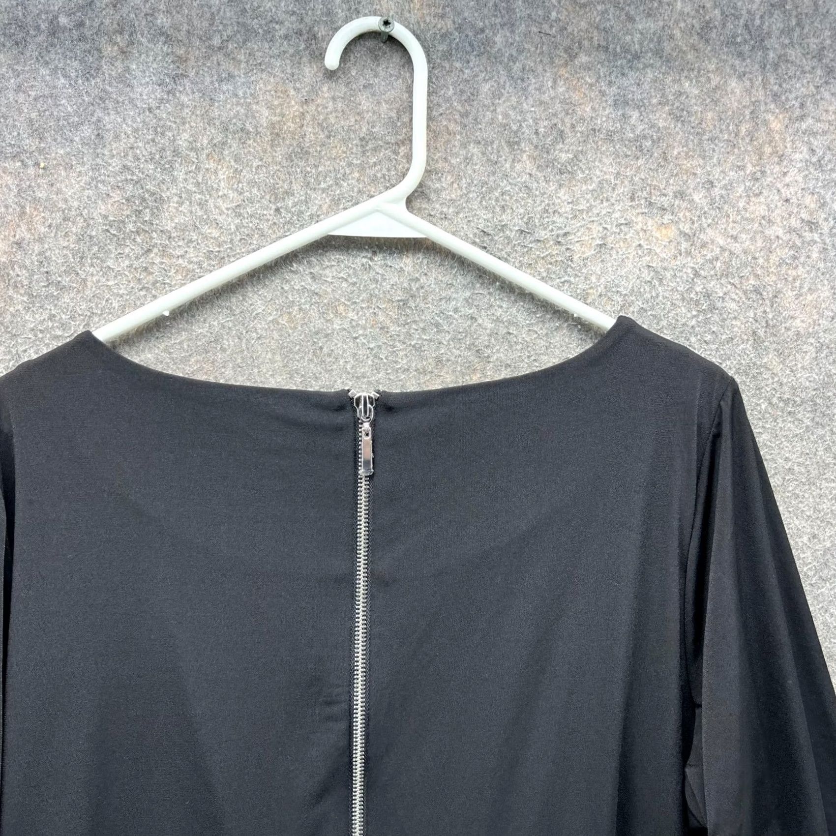 Vintage VINTAGE Chico's Dress Womens 2.5 Ladies Black 3/4 Sleeve Preppy Polyester Knit Shift Knee Length Womens Size XS / US 0-2 / IT 36-38 - 3 Thumbnail