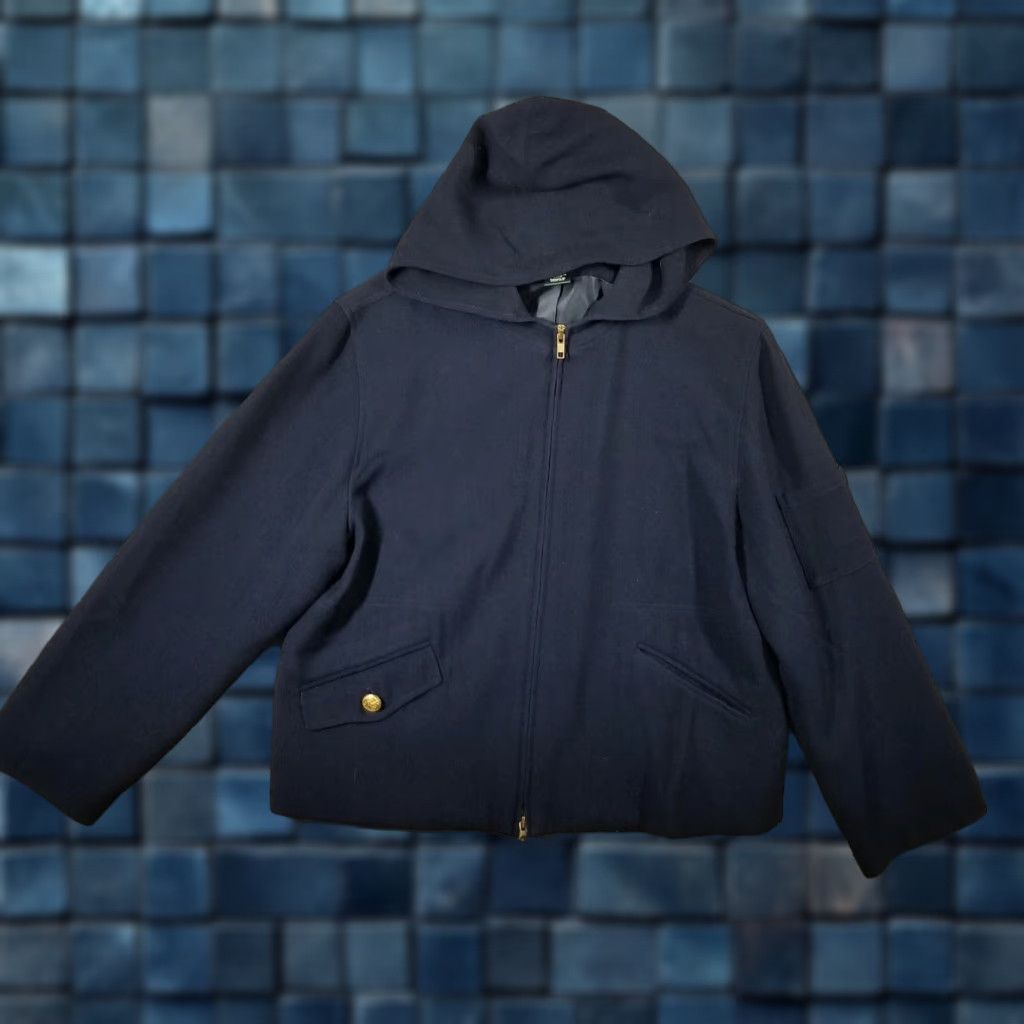 Ralph Lauren Lauren Ralph Lauren Jacket Womens Large Hooded Wool Military Made USA Coat Size L / US 10 / IT 46 - 1 Thumbnail