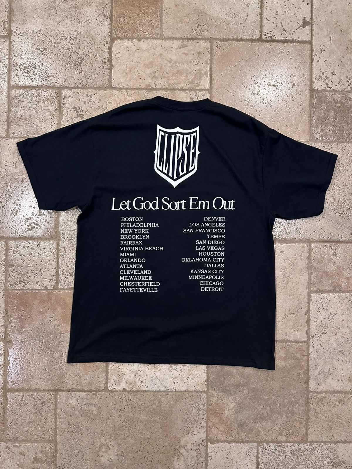 Rap Tees Clipse Prayer Hands “Let God Sort Em Out” Logo Tour Black T Size US XL / EU 56 / 4 - 8 Thumbnail