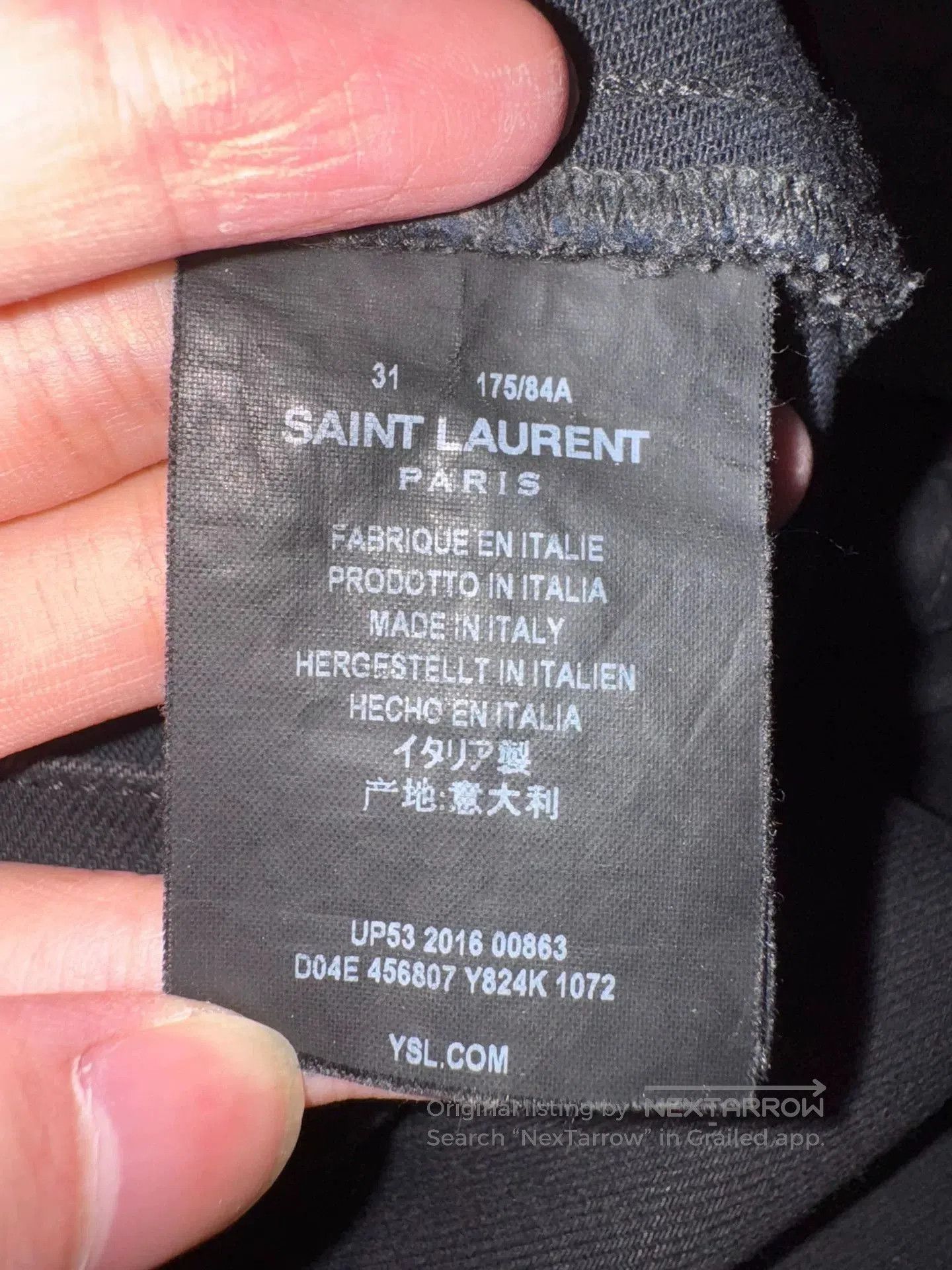 Saint Laurent Paris Saint Laurent Black Coated Jeans. Size US 31 - 7 Thumbnail