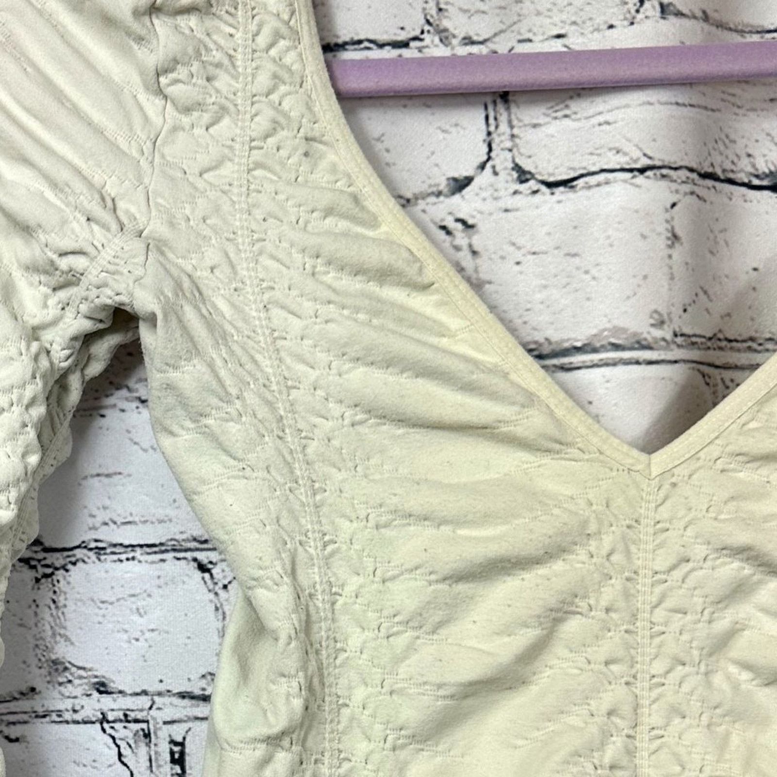 Free People Free People Intimately Ruched Bodysuit - Cream - size M/L Size ONE SIZE - 7 Thumbnail