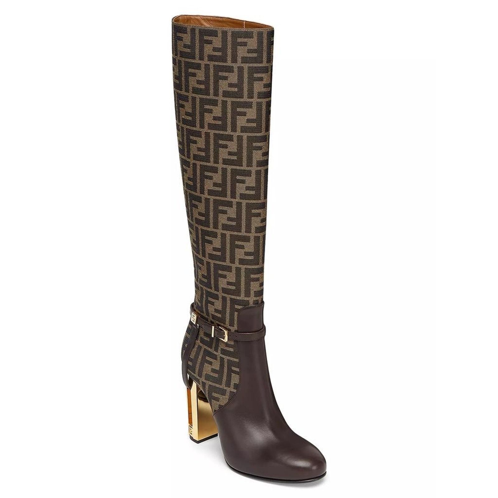 Fendi Fendi 105mm Traced Brown Leather Monogram FF Logo Size US 7 / IT 37 - 6 Thumbnail