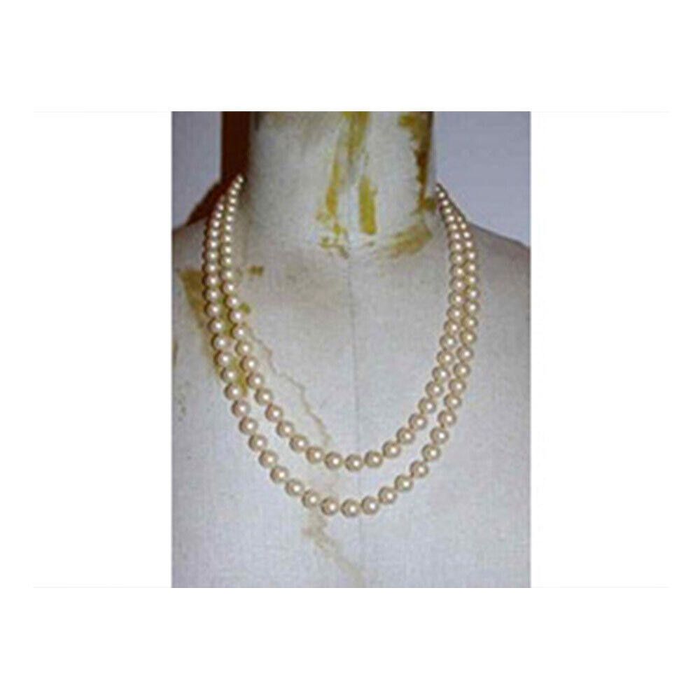 Designer Double Strand Simulated Pearl Necklace 14 kt Gold Filigree Size ONE SIZE - 3 Thumbnail