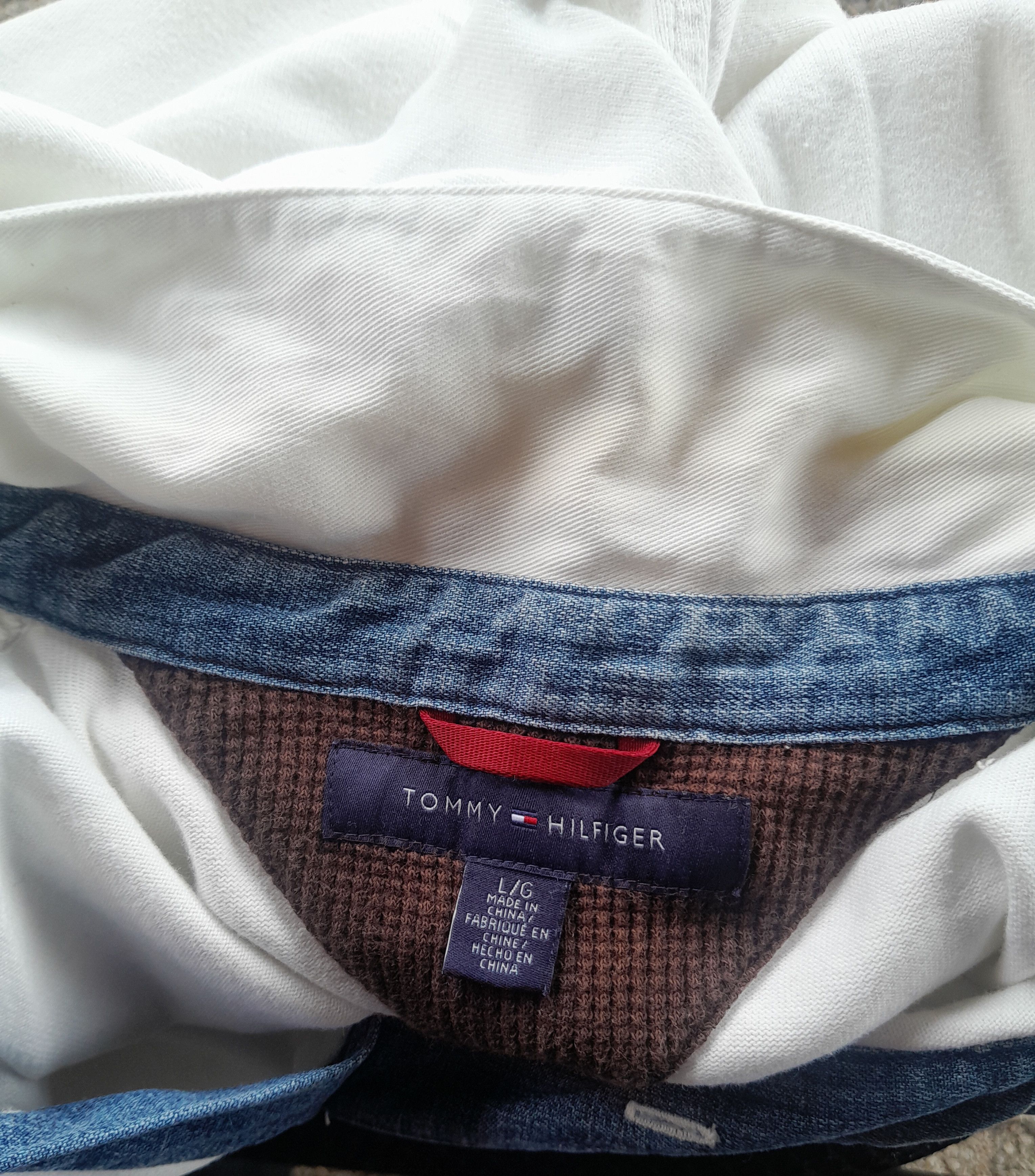 Tommy Hilfiger ❤FINAL DROP🔴DIRTY WHITE TOMMY HILFIGER POLO COLLAR Size US L / EU 52-54 / 3 - 9 Thumbnail