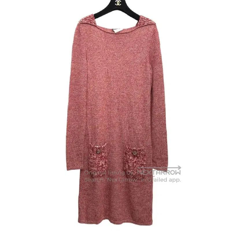 Chanel Chanel Red Cashmere Dress for Autumn . Size S / US 4 / IT 40 - 1 Thumbnail