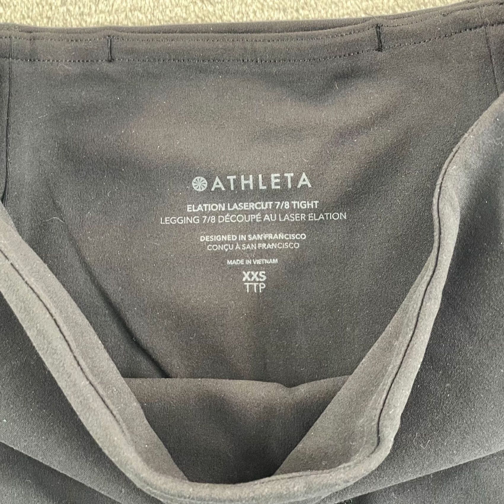 Athleta Athleta Leggings Women 2XS Black 7/8 Tight High Rise Elation Laser Cut NWT MINT 99 Size 24" / US 00 / IT 34 - 2 Thumbnail