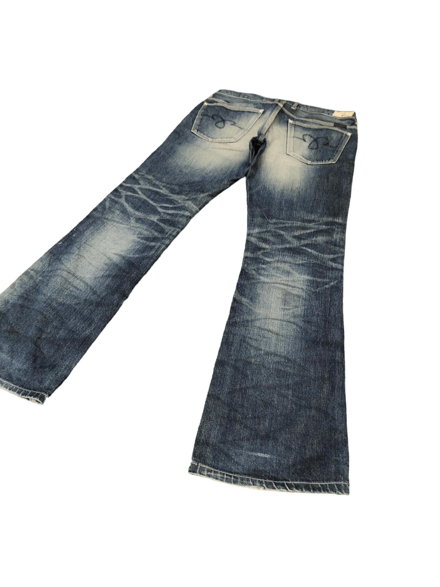 Kapital Flare Jeans Blue Way Clawmark Distress Faded Denim Bootcut Size US 32 / EU 48 - 11 Thumbnail