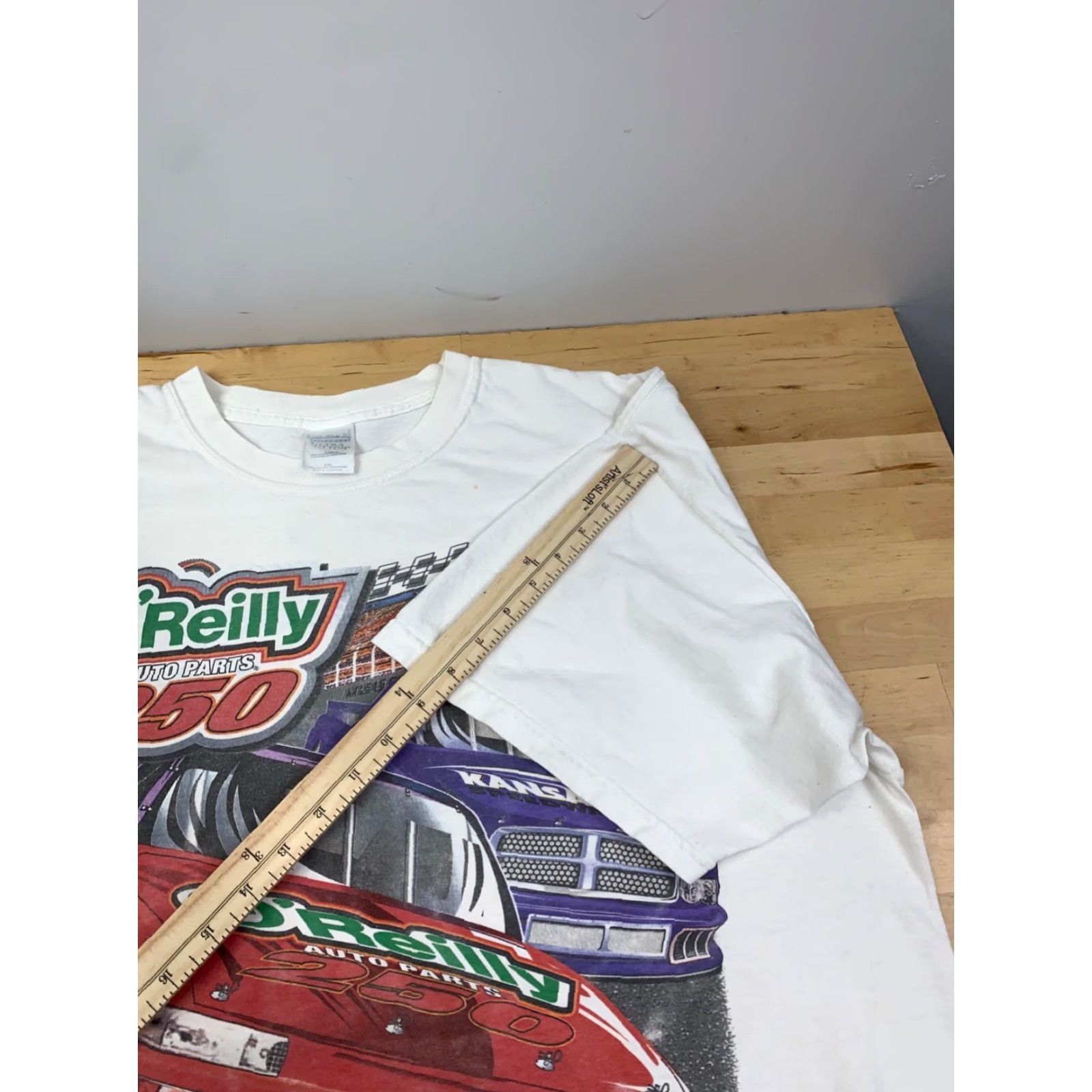 Gildan VINTAGE Nascar O'Reilly Racing Shirt Mens 2XL White Double-Sided Nascar Racing Shirt 2XL Mens White Y2K Size US XXL / EU 58 / 5 - 7 Thumbnail