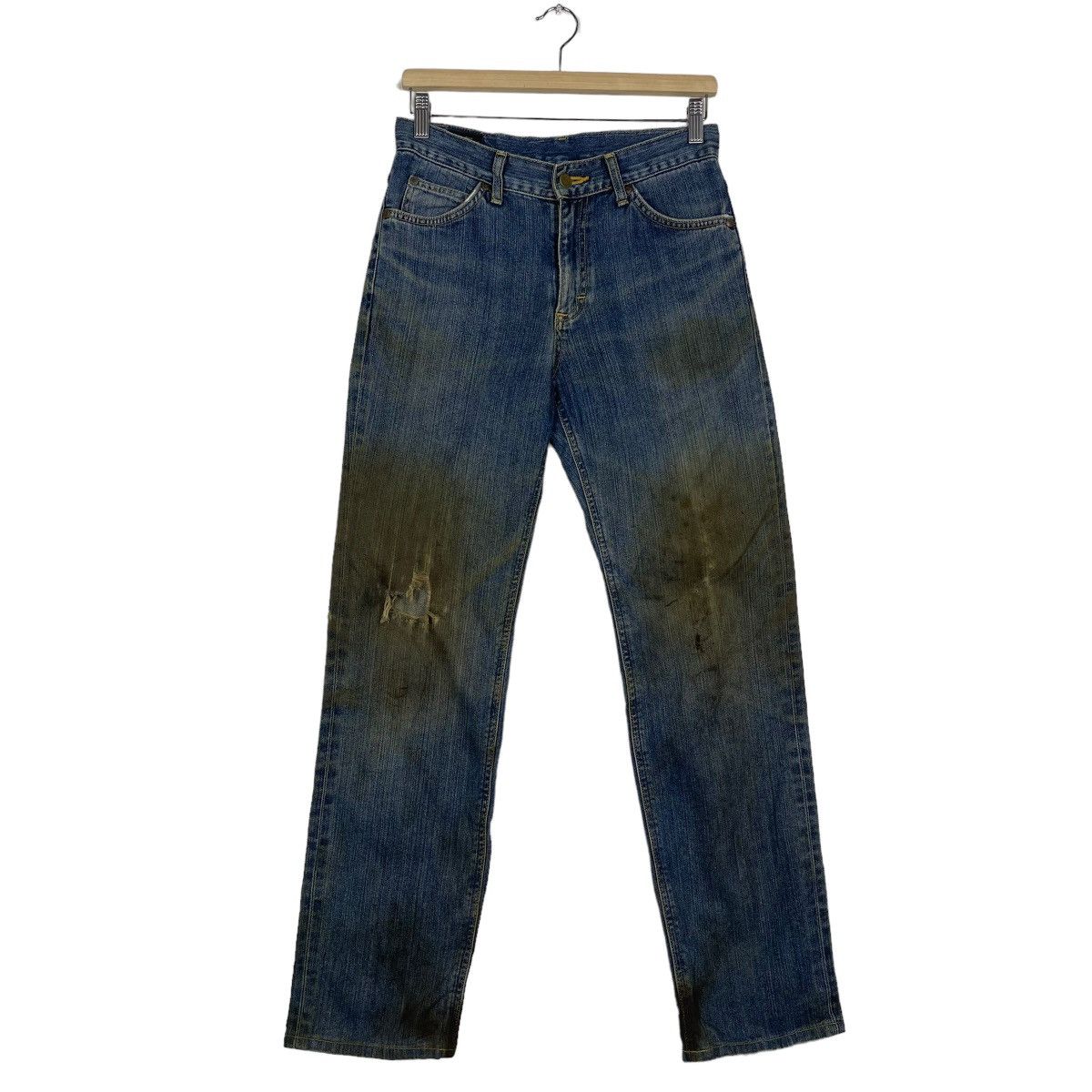 Lee Lee Rider Ripped Denim Zipper Fly Blue Jeans Size US 30 / EU 46 - 2 Thumbnail