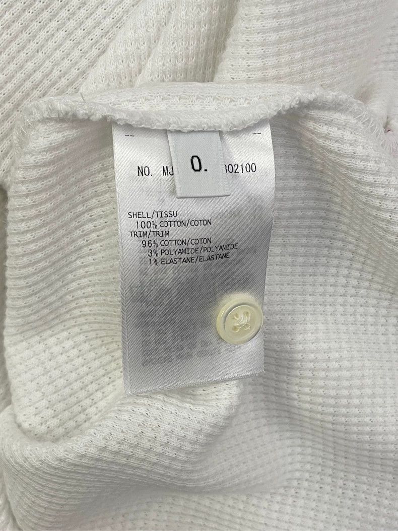 Thom Browne Thom Browne size0 White four stripe high collar waffle hood Size US XS / EU 42 / 0 - 6 Thumbnail