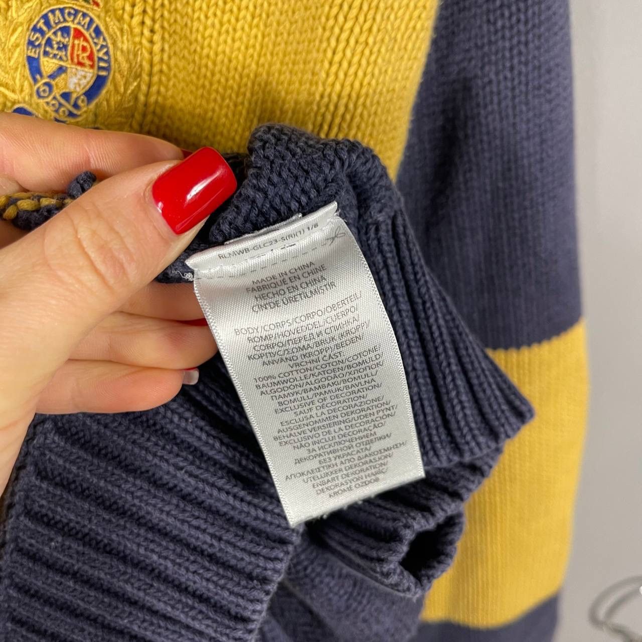 Polo Ralph Lauren Polo Ralph Lauren Vintage Crest Rugby Knit Sweater Size US L / EU 52-54 / 3 - 9 Thumbnail