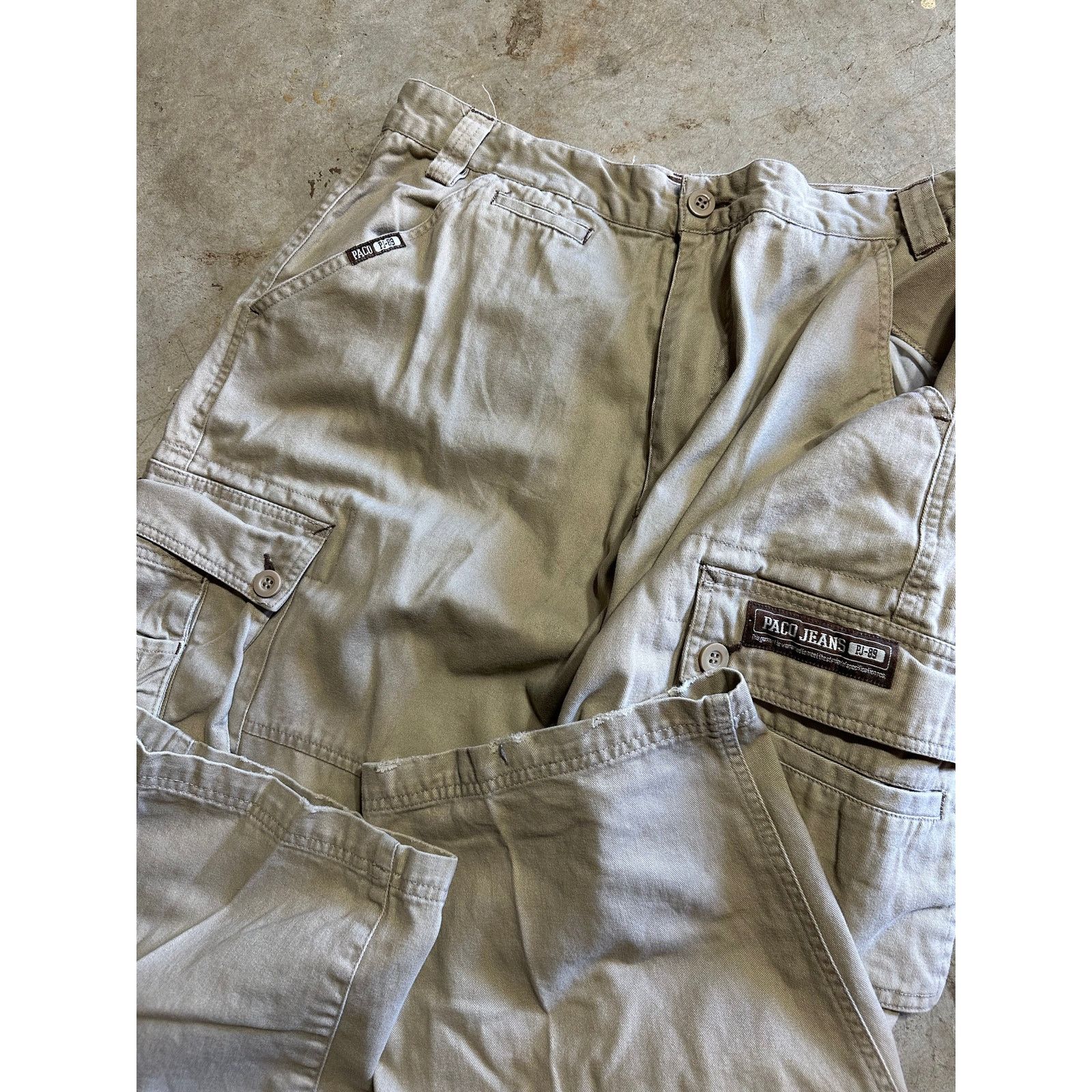 Vintage Vintage Paco Jeans Baggy Wide Leg Y2K Khaki Pants 32x30 Size US 32 / EU 48 - 3 Thumbnail