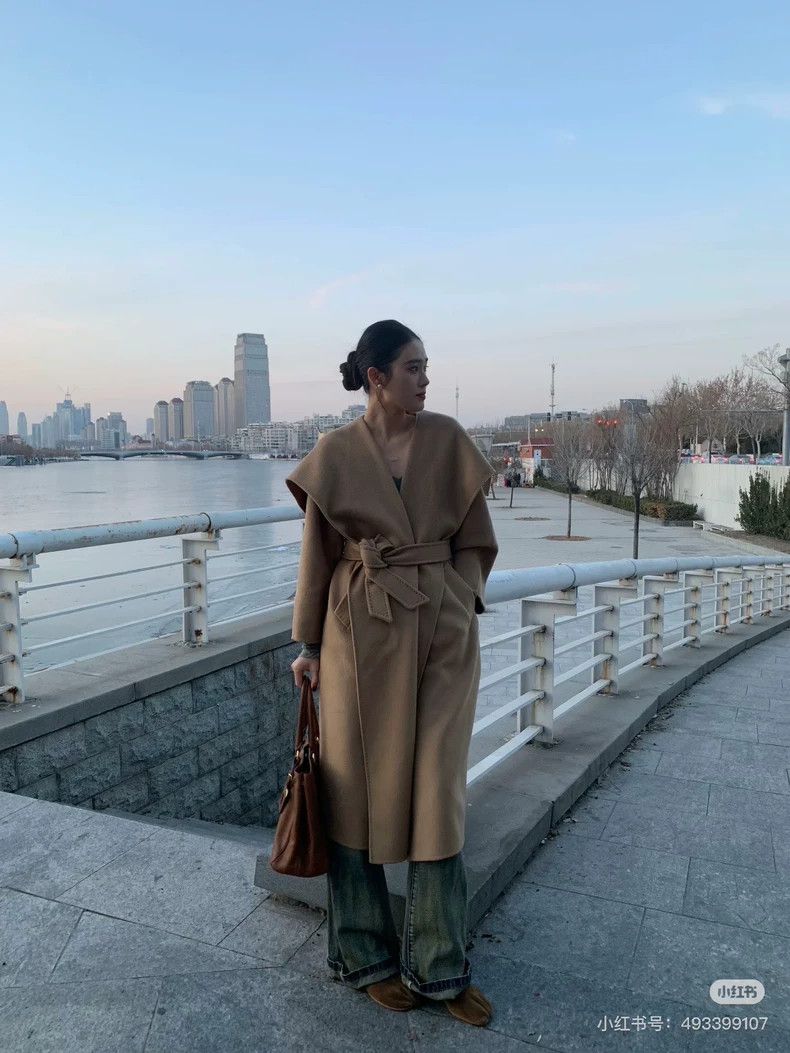 Max Mara Max Mara Large lapel full cashmere water ripple coat Size S / US 4 / IT 40 - 5 Thumbnail
