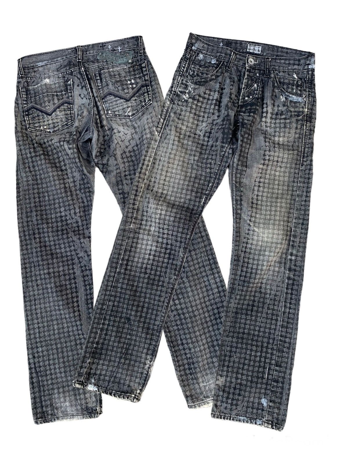 Energie gold weird design like snake skin distressed jeans