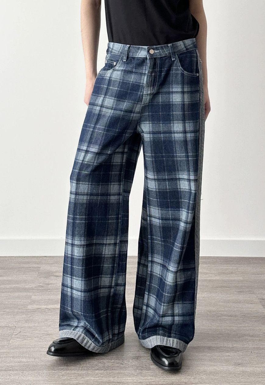Other Men’s Plaid Patchwork Denim Pants Size US 30 / EU 46 - 4 Thumbnail